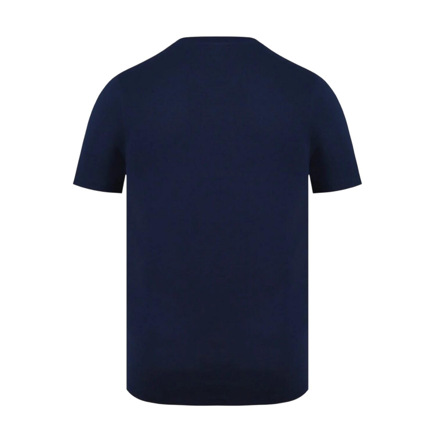 Mens Embroidered Logo Cotton TShirt (Navy) 2/3