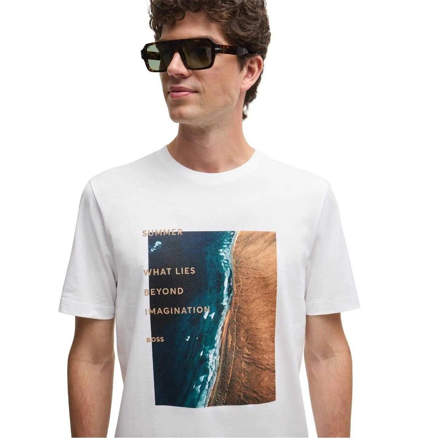 Mens What Lies Beyond Imagination TShirt (White) 4/4