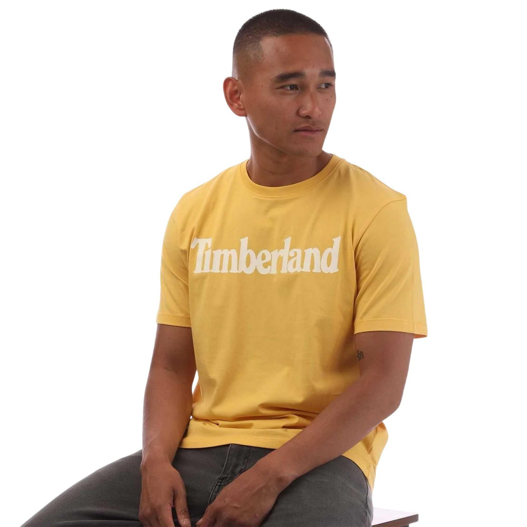 Mens Northwood Wordmark Cotton Crew Neck TShirt (Yellow) 4/4