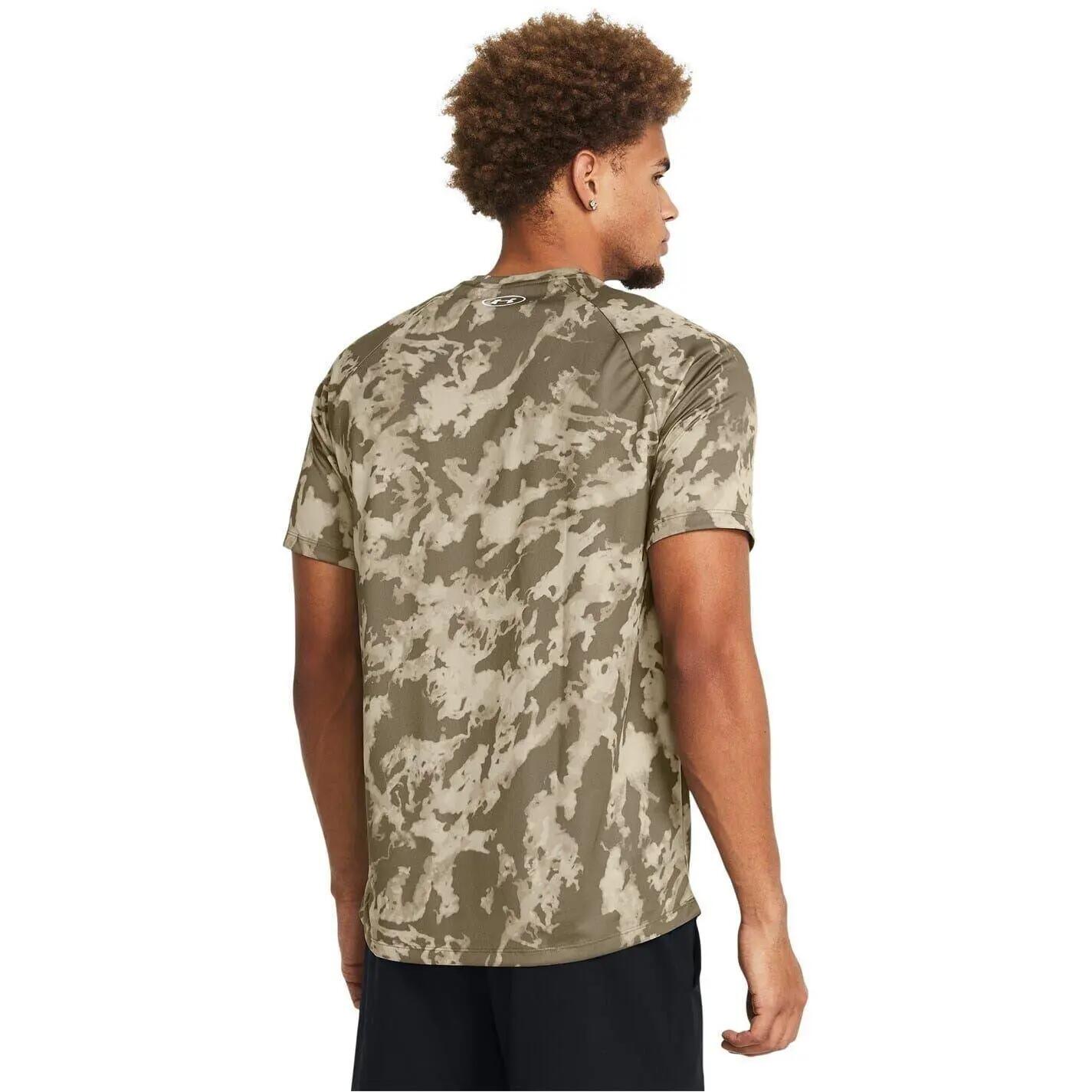 Mens Camo Technical Regular TShirt (Khaki Green) 3/4