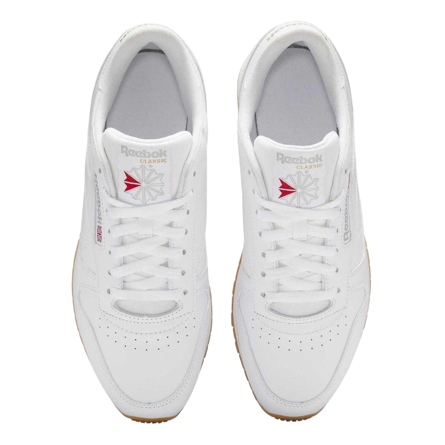 "Classic" Sneaker für , Leder Herren Weiß/Gummi Rosa 3/4
