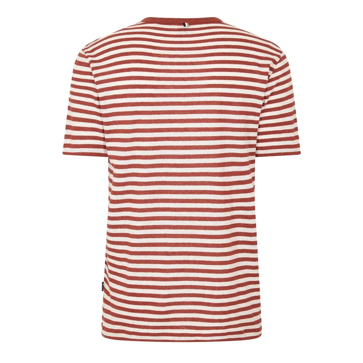 Mens Tiburt Striped TShirt (Brown) 2/2