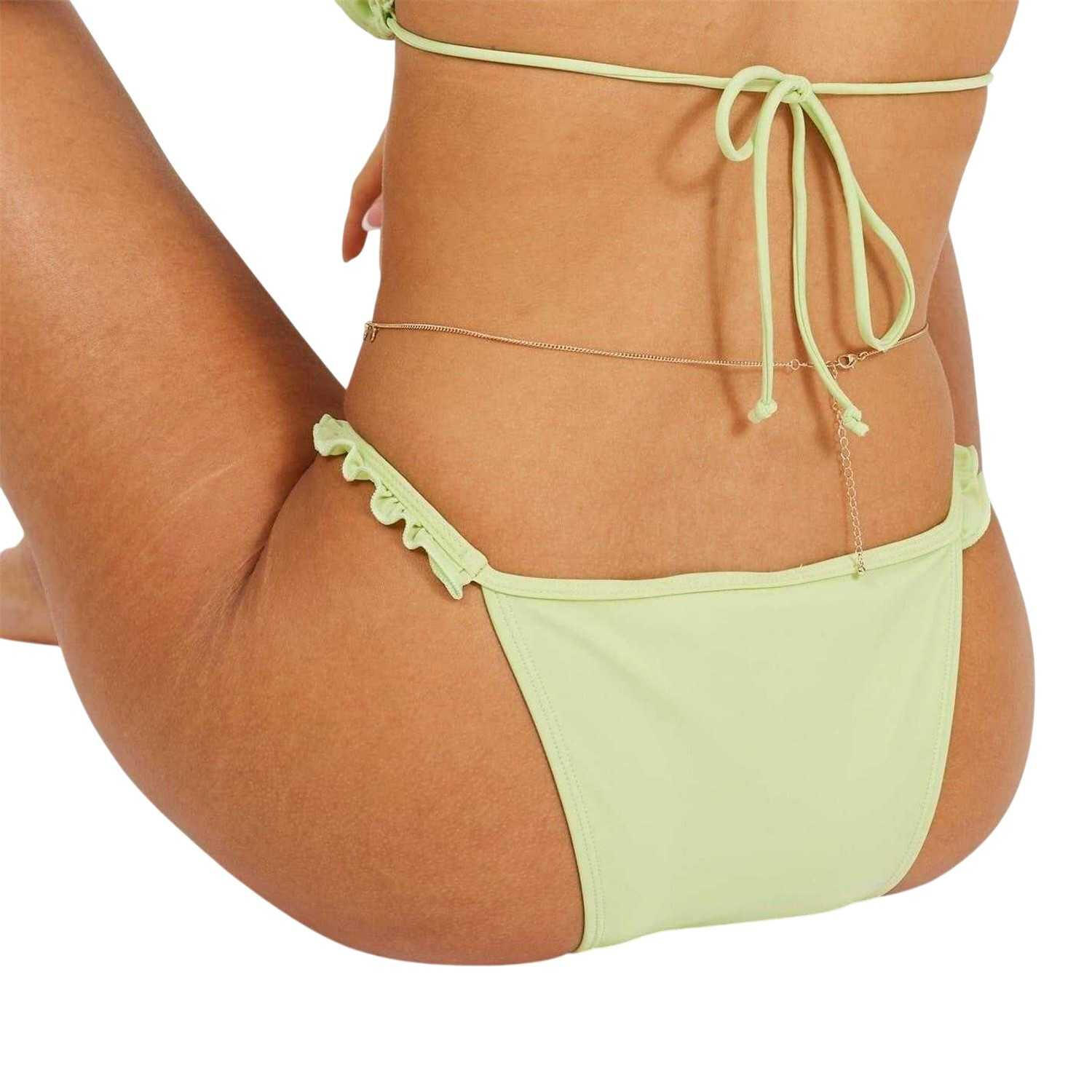 Womens/Ladies Frilled Bikini Bottoms (Mint Green) 4/6