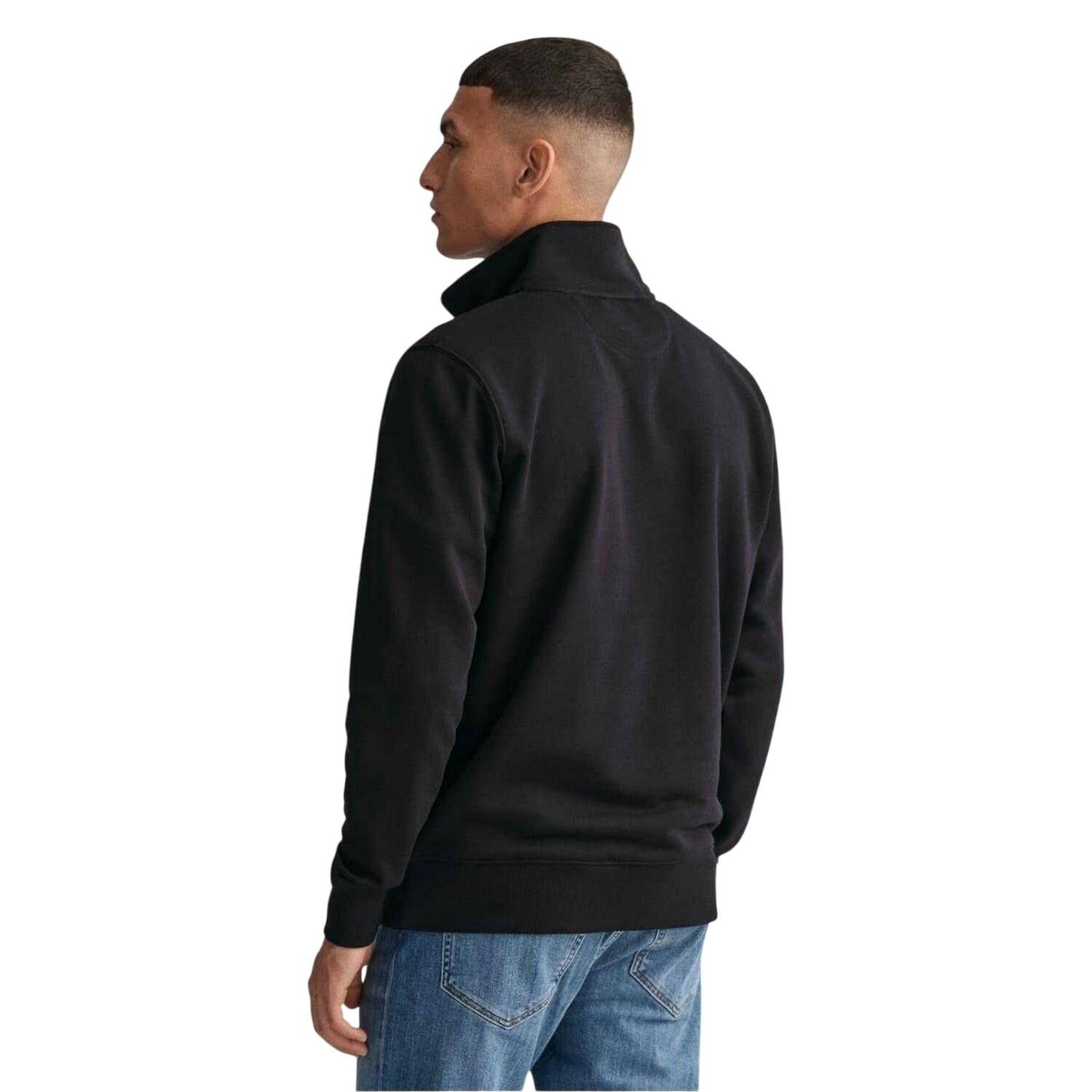 Mens Embroidered Logo Half Zip Sweatshirt (Black) 2/2