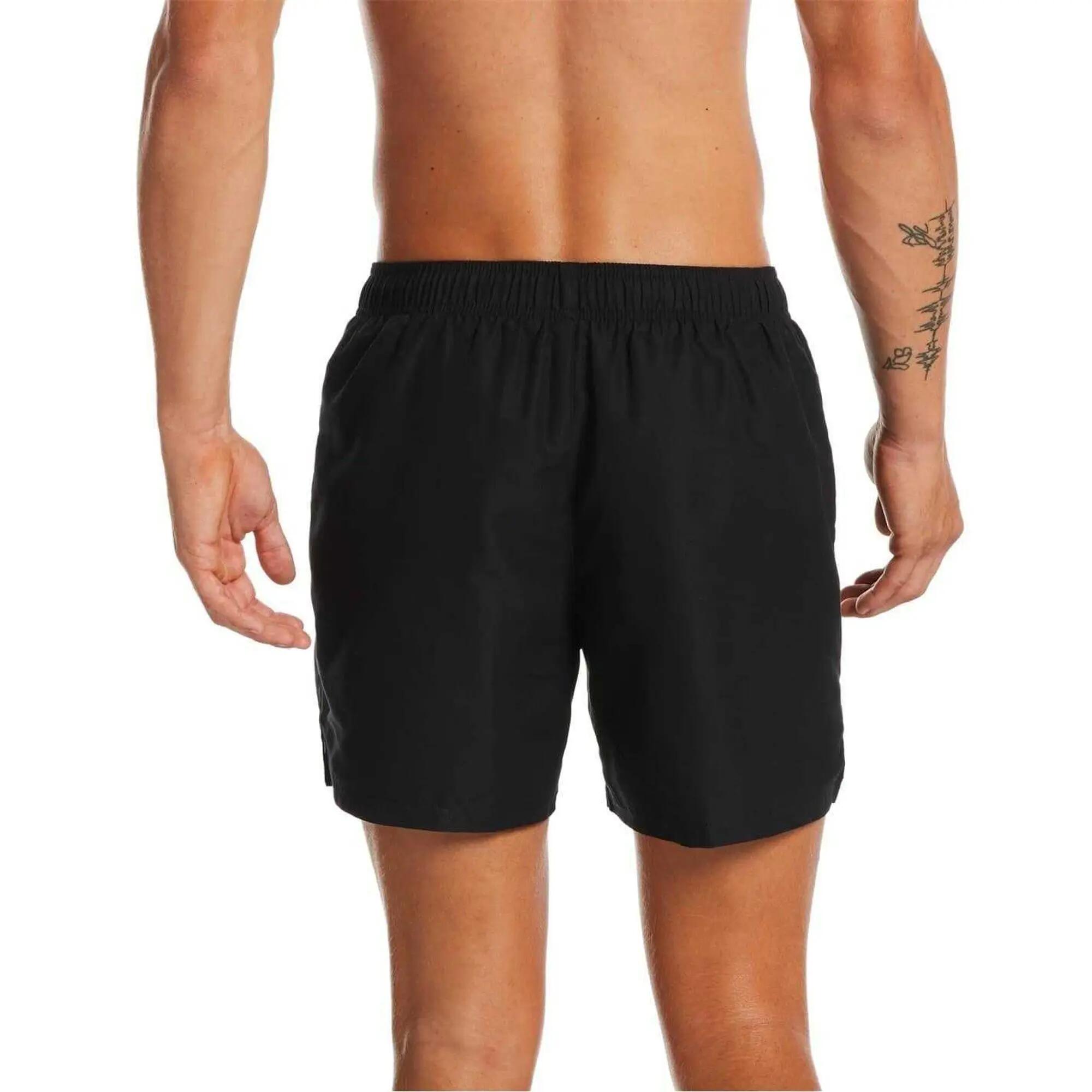 Mens Embroidered Logo Regular Swim Shorts (Black) 3/3