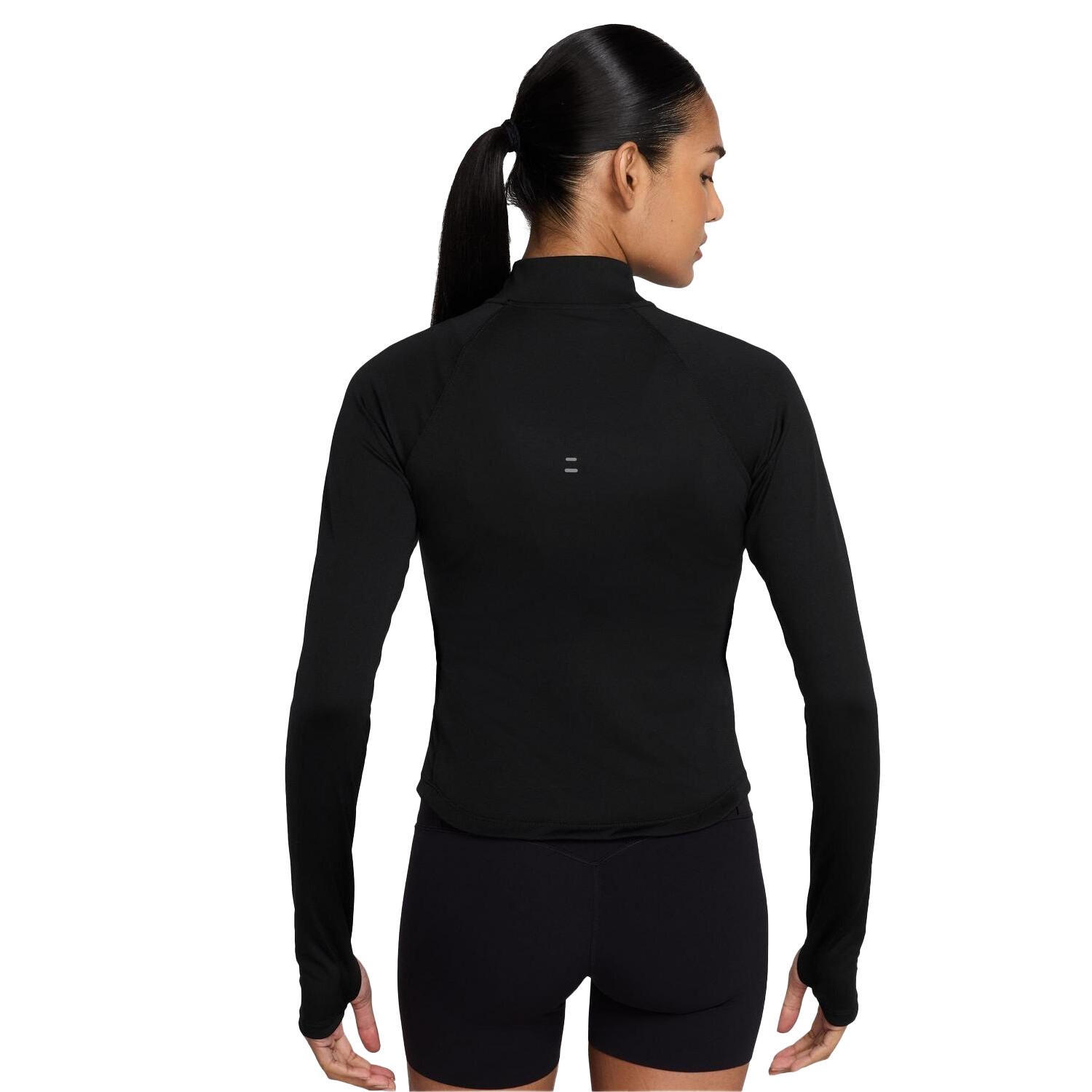 Haut Manches Longues Course À Pied Motif/style Swoosh Femme (Noir) 4/4