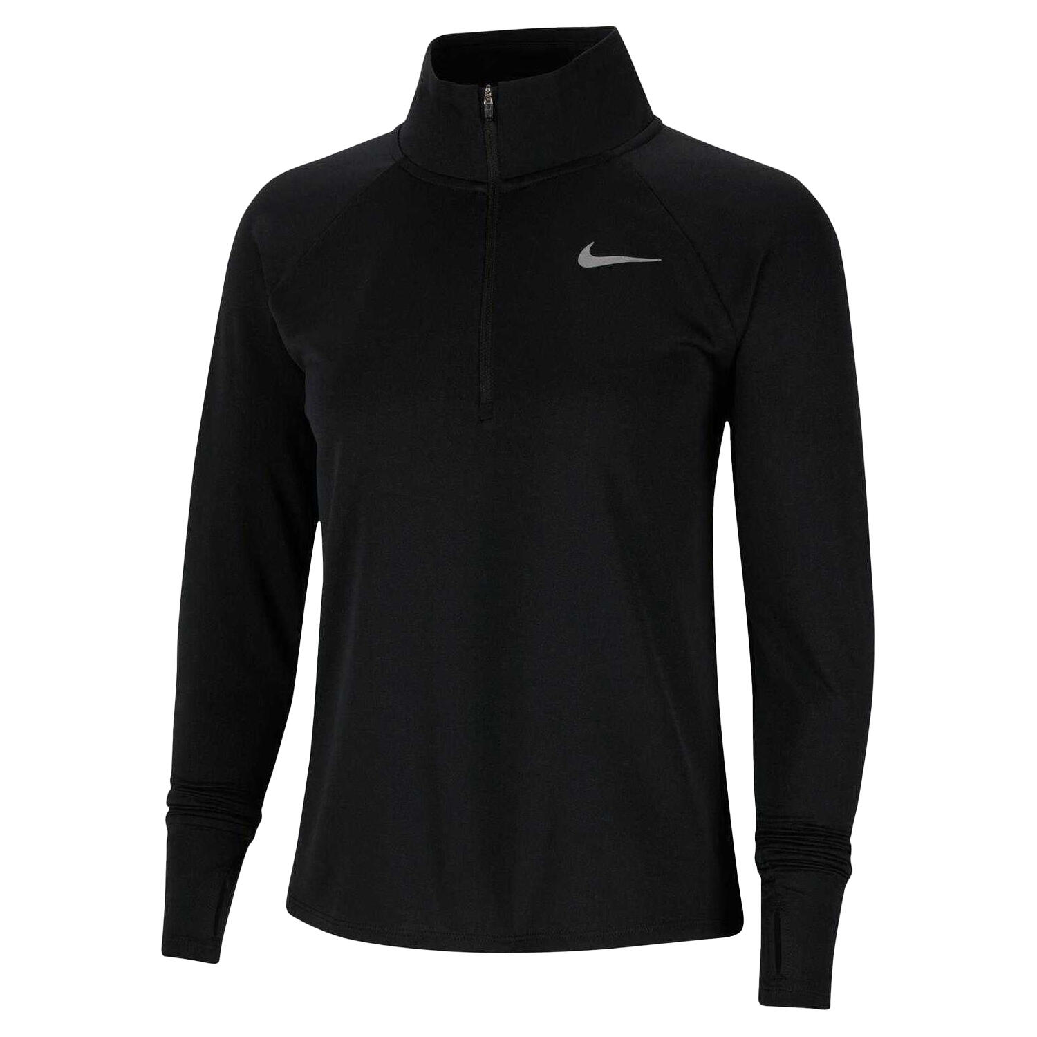 Haut Manches Longues Course À Pied Motif/style Swoosh Femme (Noir) 2/4