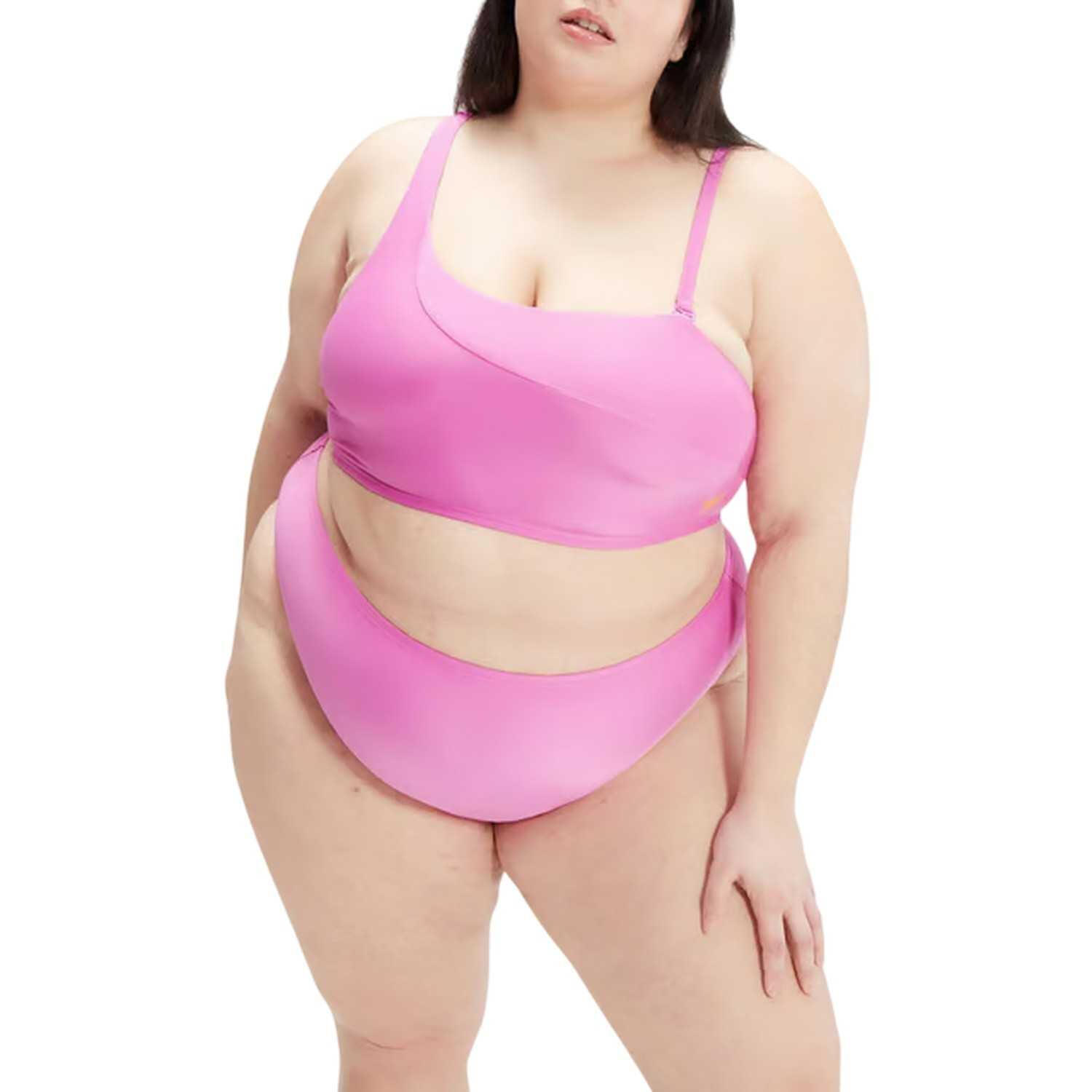 Ensemble De Maillot De Bain 2 Pièces Grande Taille Femme (Rose Violet) 1/4