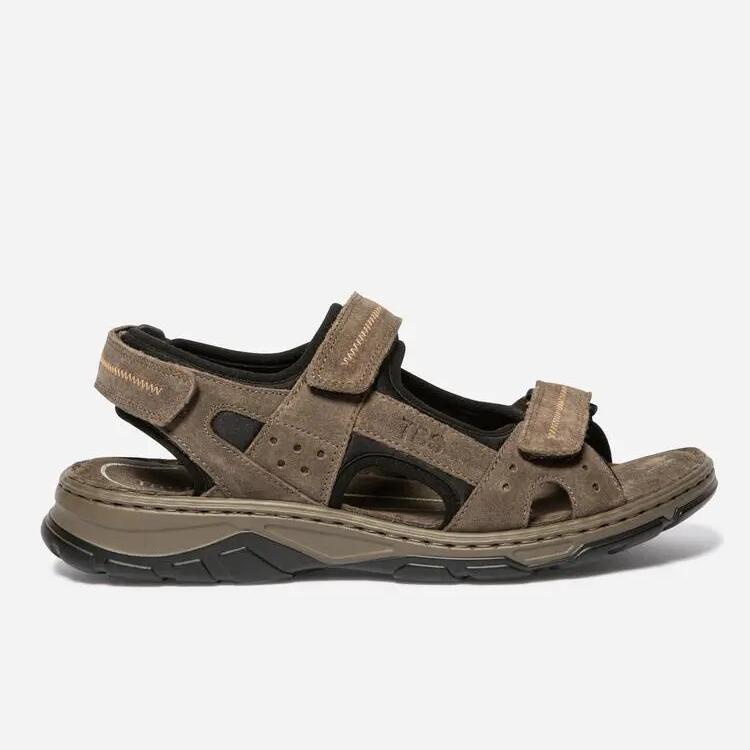 Men's Brown Leather Sandals - TBS Johalin