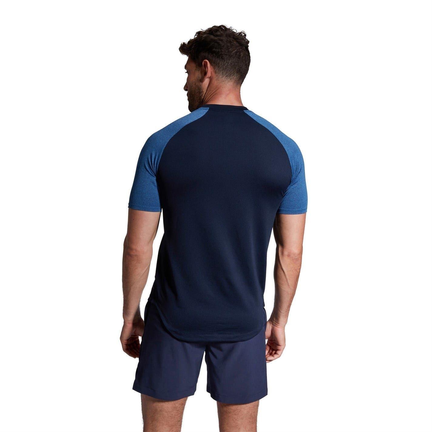 Maglietta Atletico Aderente Girocollo Raglan Uomo Canterbury Elt Blu Marino Marl 2/4