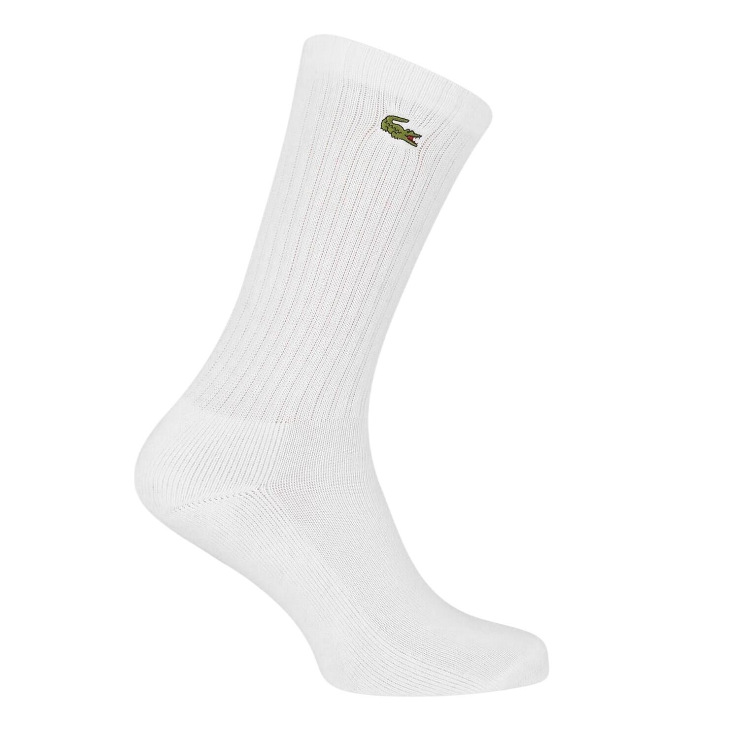 Unisex Adult Logo Cotton Crew Socks (Pack of 3) (White) 2/2