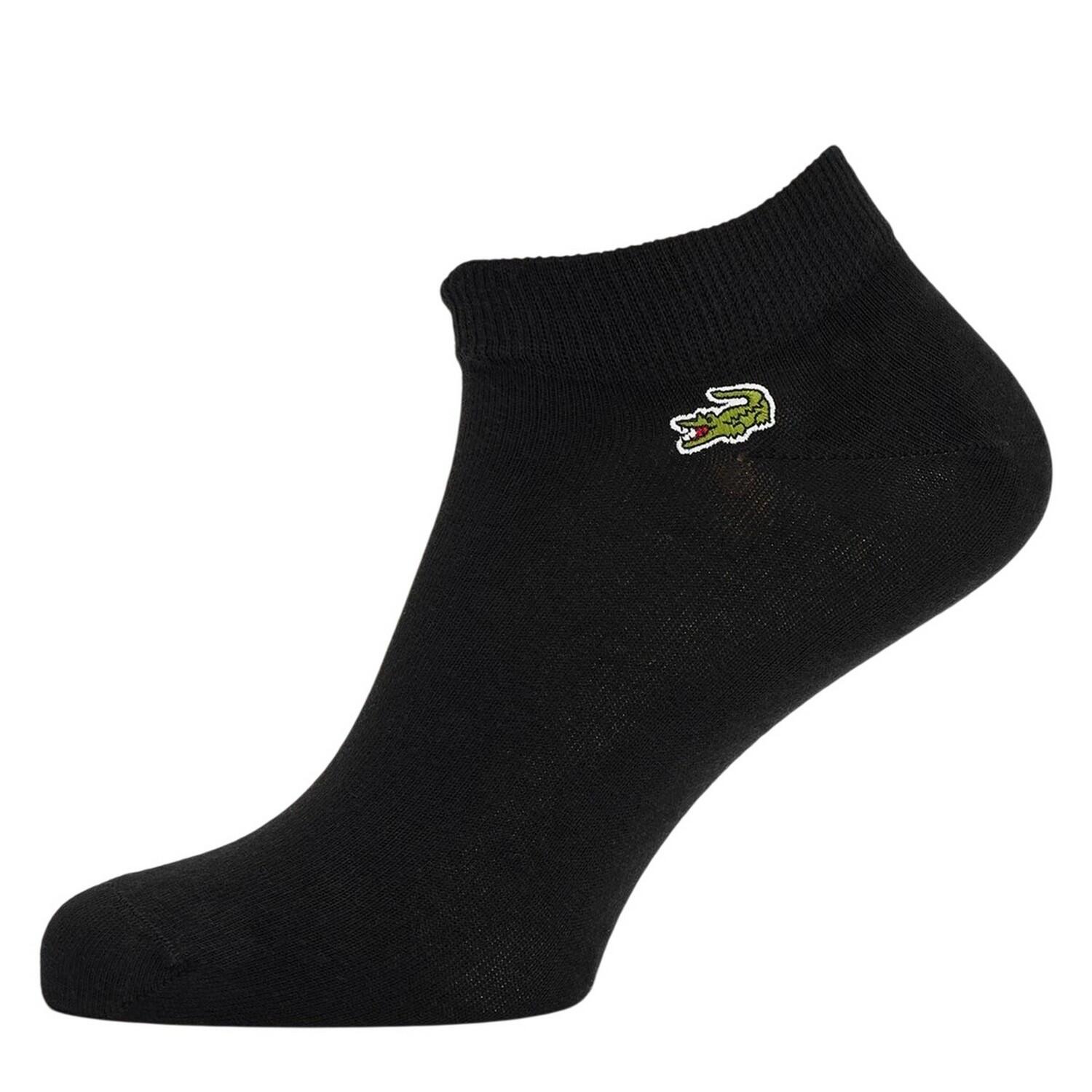 Mens Embroidered Logo Trainer Socks (Pack of 3) (Black) 2/2