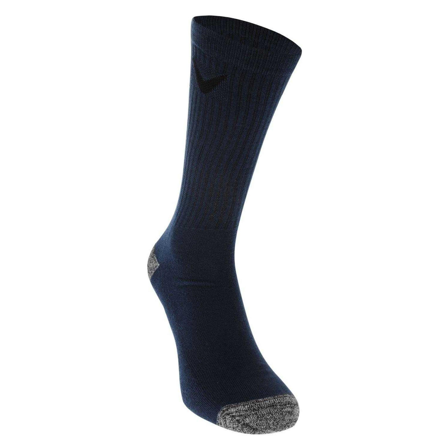 Mens Cushioned Crew Socks (Pack of 3) (Black/Grey/Navy) 3/3
