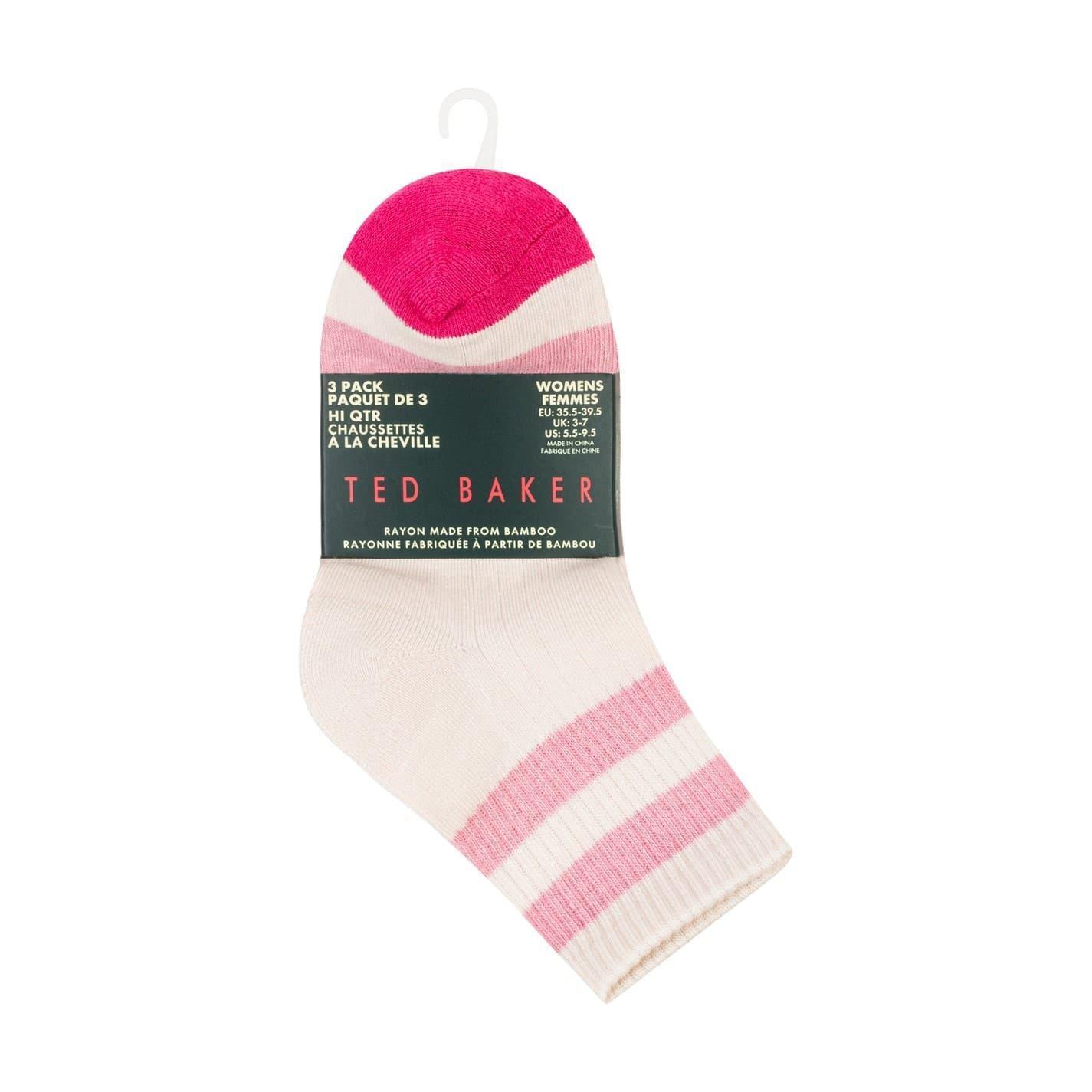 Womens/Ladies Bamboo Trainer Socks (Pack of 3) (Pink/White/Pastel Green) 2/2