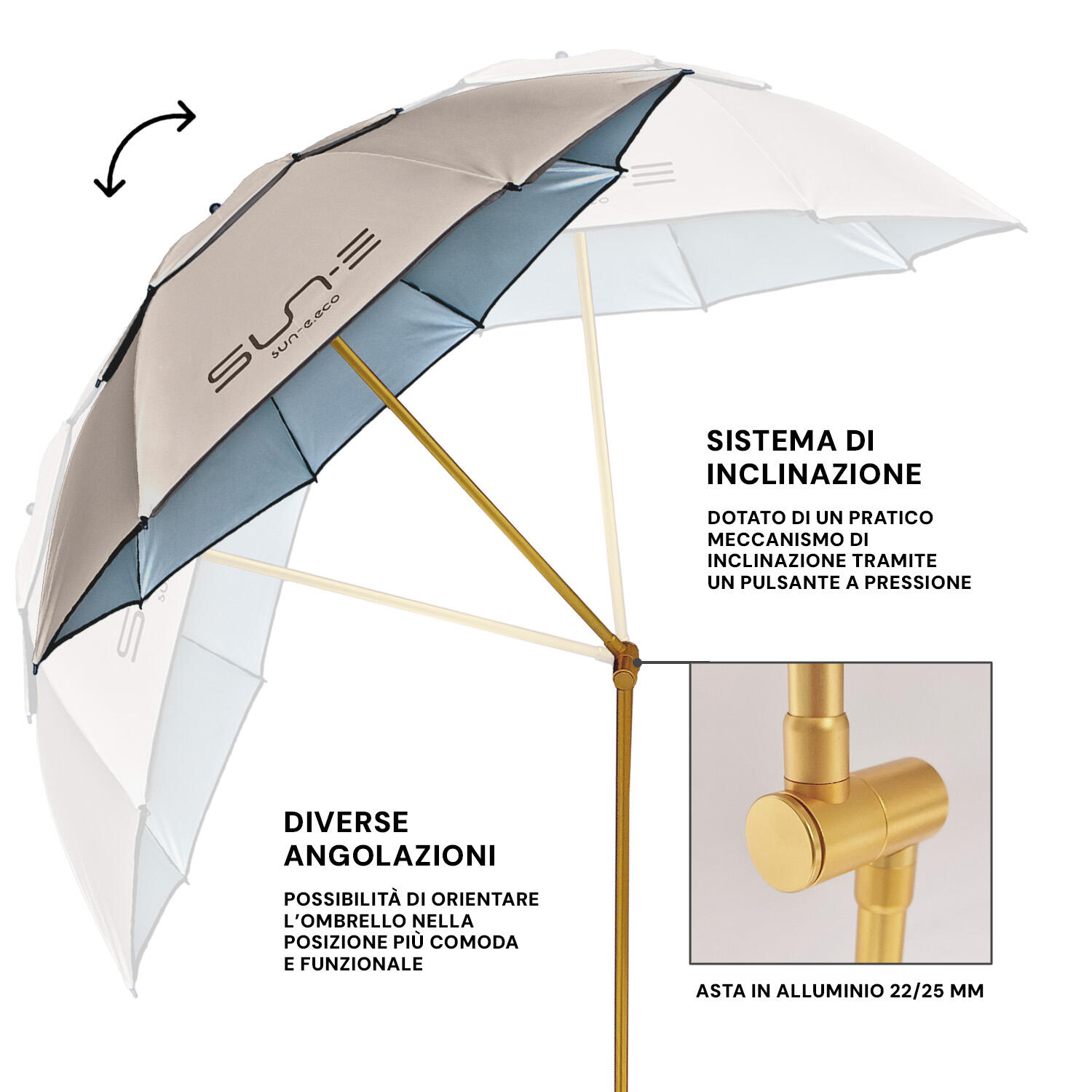 Ombrellone da Esterno Anti-UV 50+ 4/7