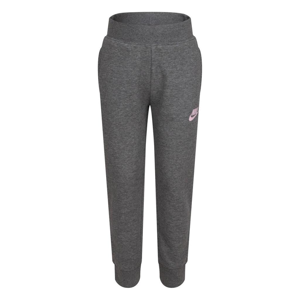 Girls Fleece Logo Jogging Bottoms (Carbon Heather)