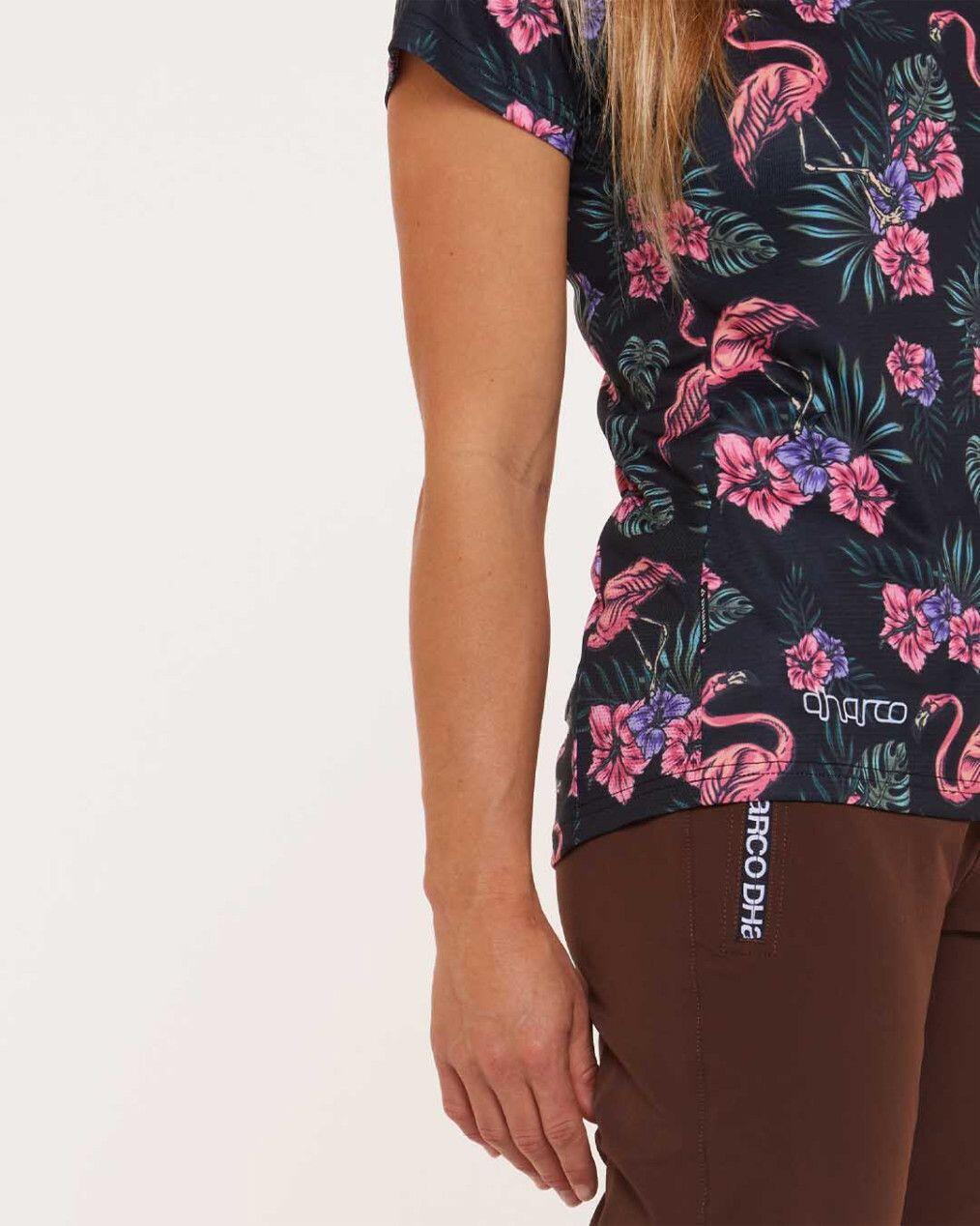 Dharco Damestrui Korte Mouw Zwart/Roze 5/7