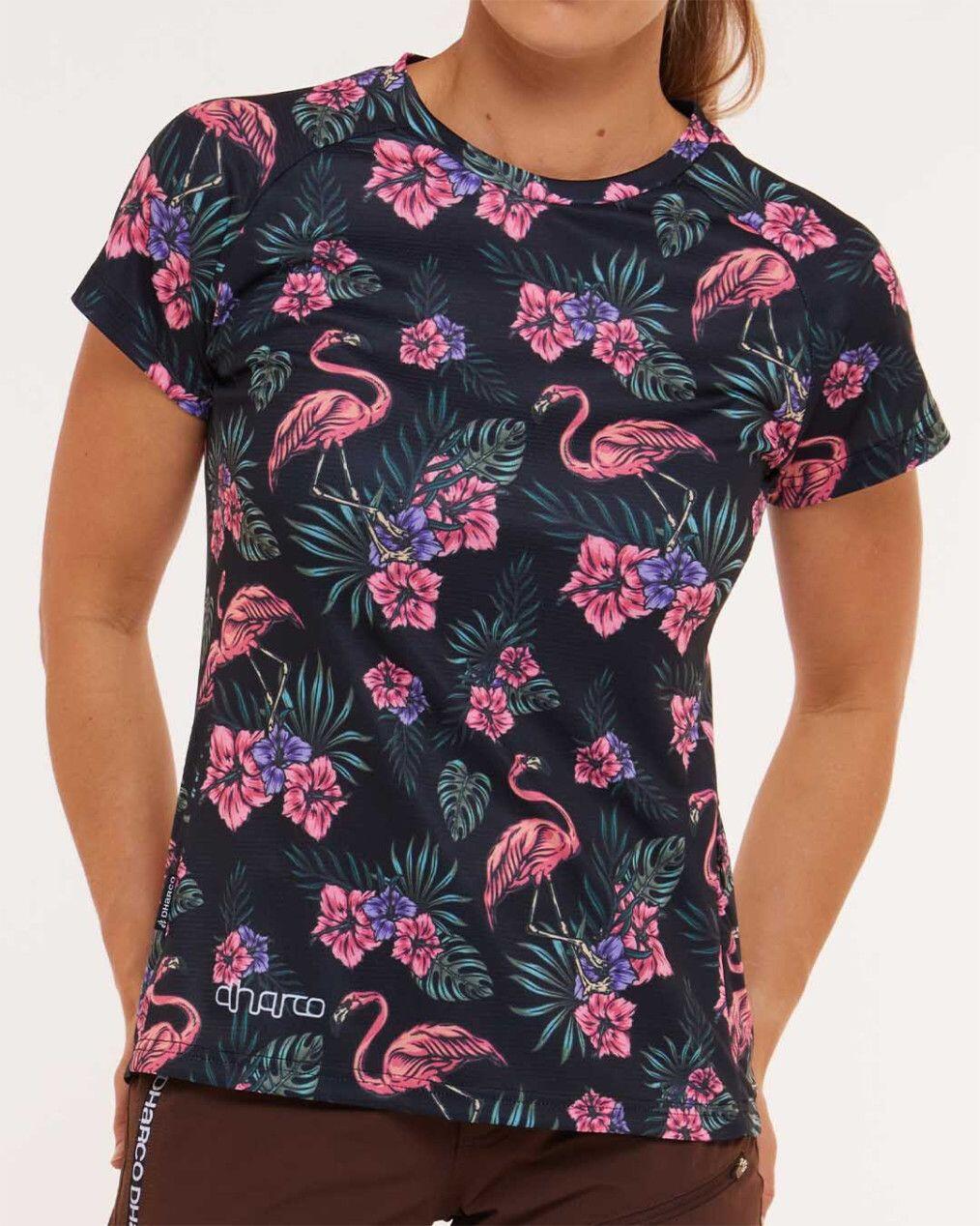 Dharco Damestrui Korte Mouw Zwart/Roze 6/7