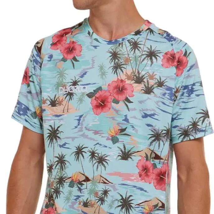 Dharco Short Sleeve Jersey Floral Pattern Blue