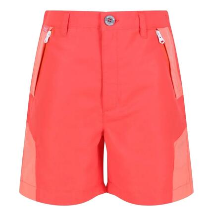 Short Motif/style Blocs De Couleurs SORCER Enfant (Corail / Fuchsia)