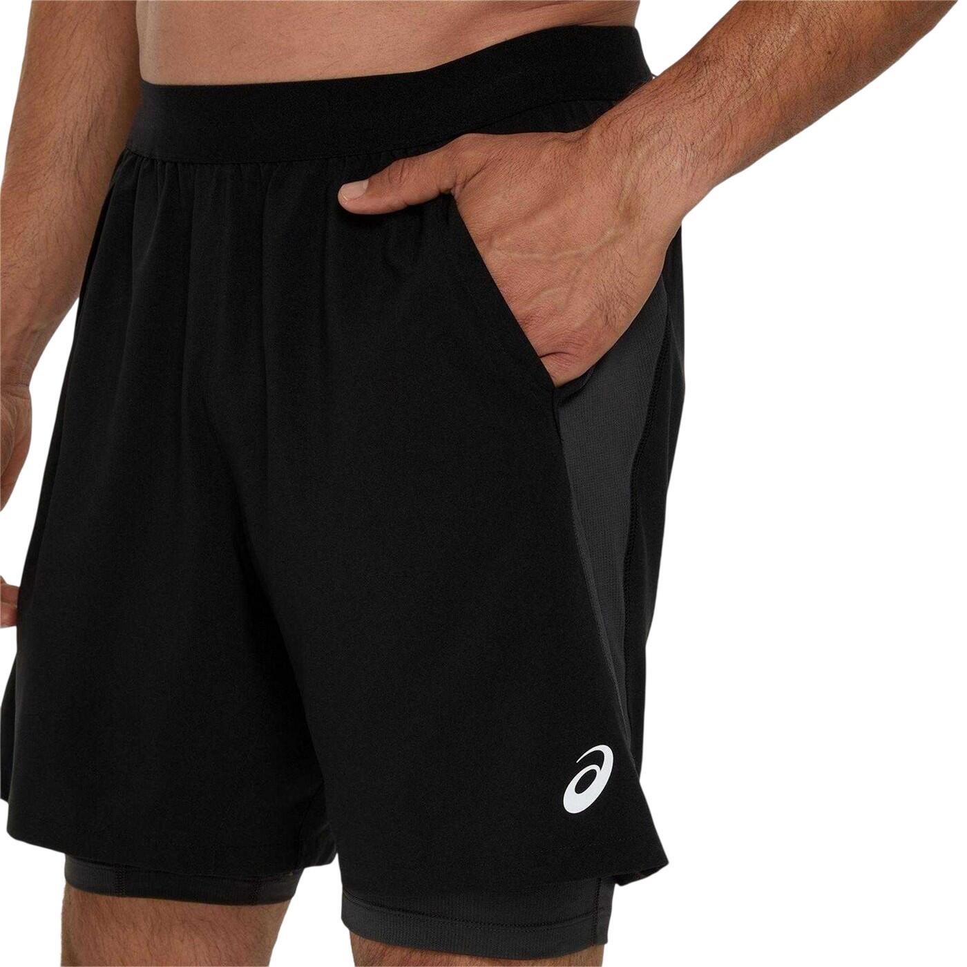 Laufshorts für Herren Schwarz/Grau 3/4