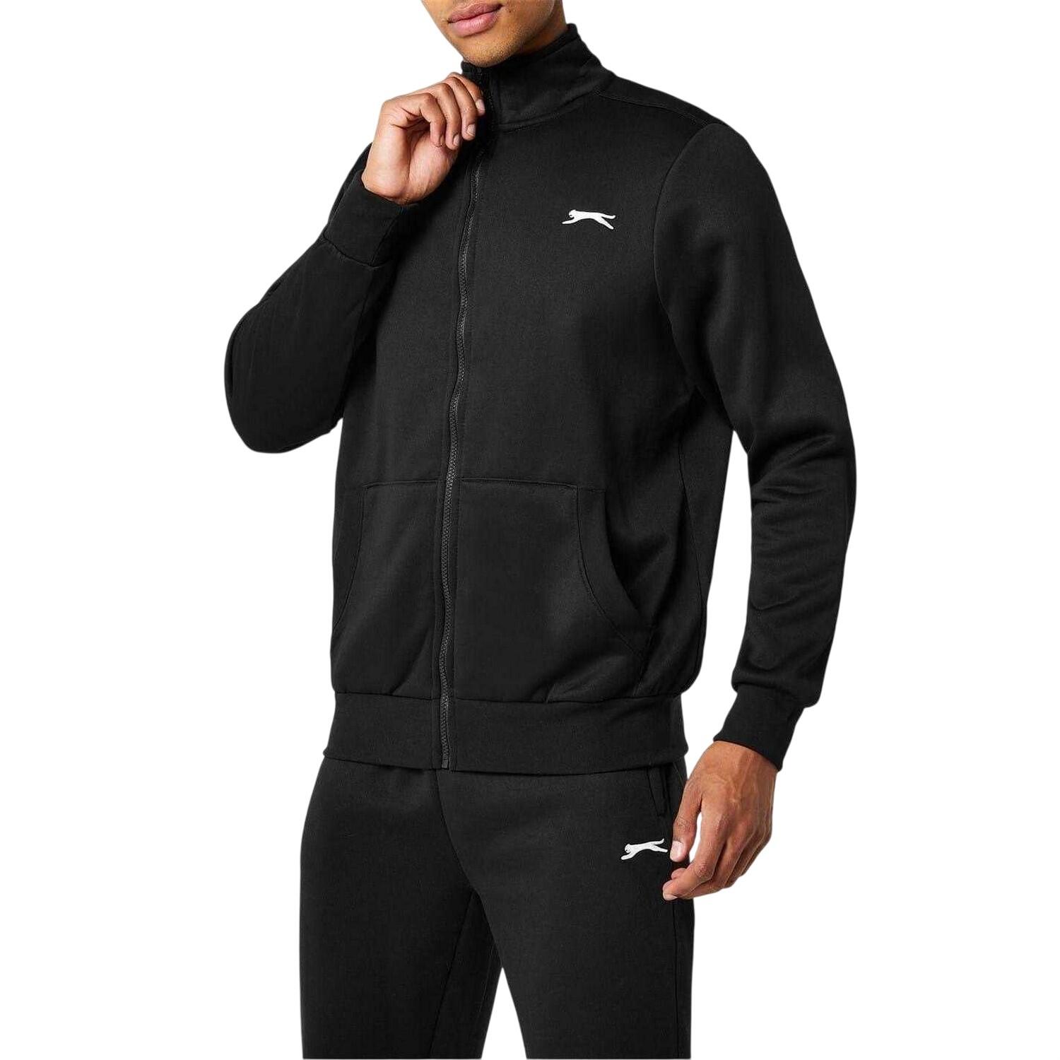 Mens Logo Polycotton Full Zip Jacket (Black) 3/4