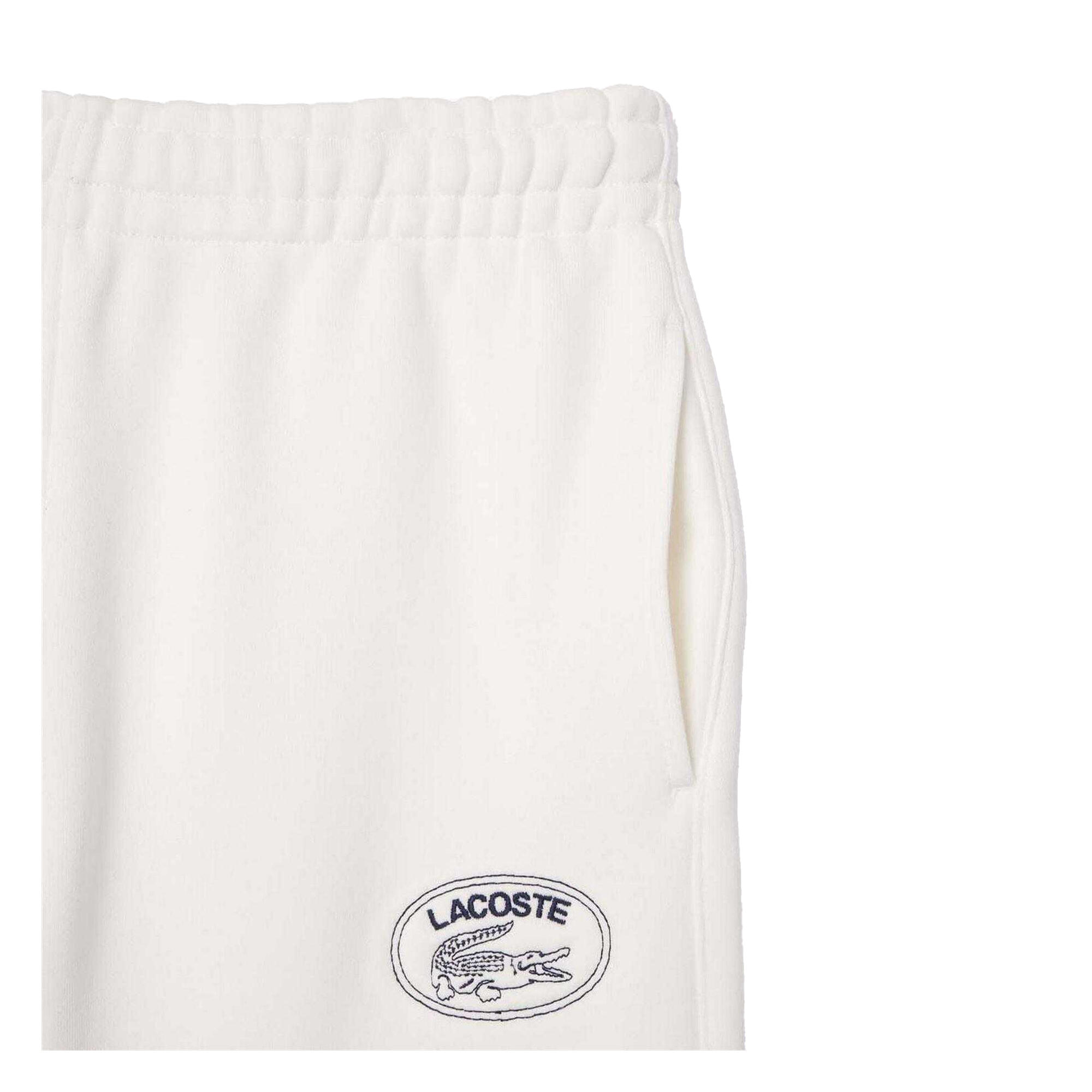 Womens/Ladies Cotton Embroidered Logo Sweatpants (Cream) 4/6