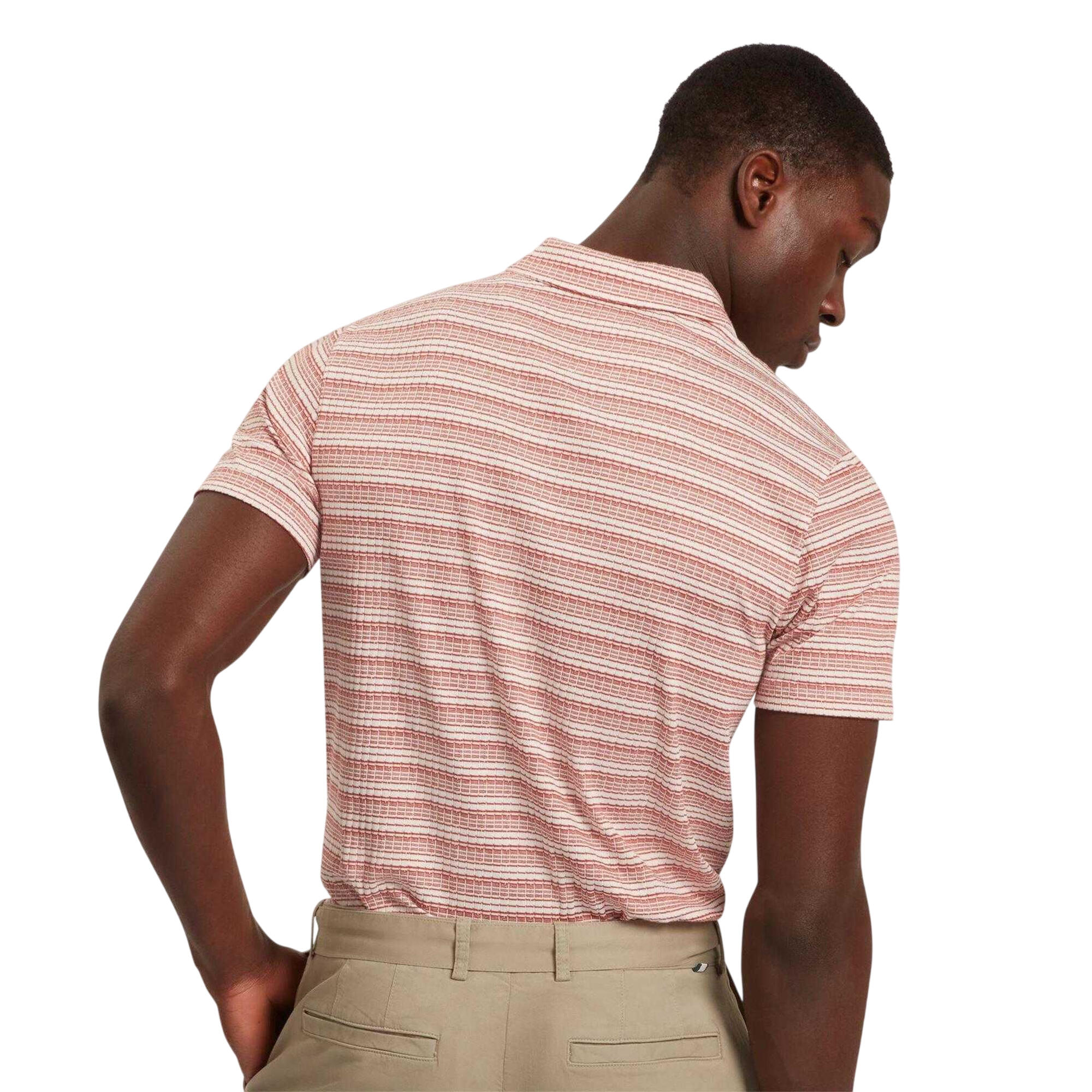 Polo Motif/style À Rayures Homme (Rouge) 3/4