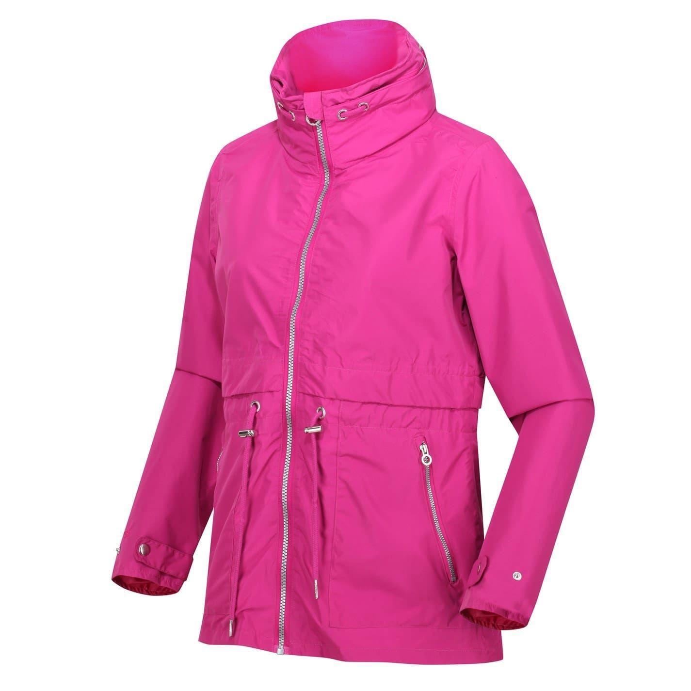 Imperméable Uni À Capuche Et Taille Ajustable NADIRA Femme (Fuchsia) 3/5