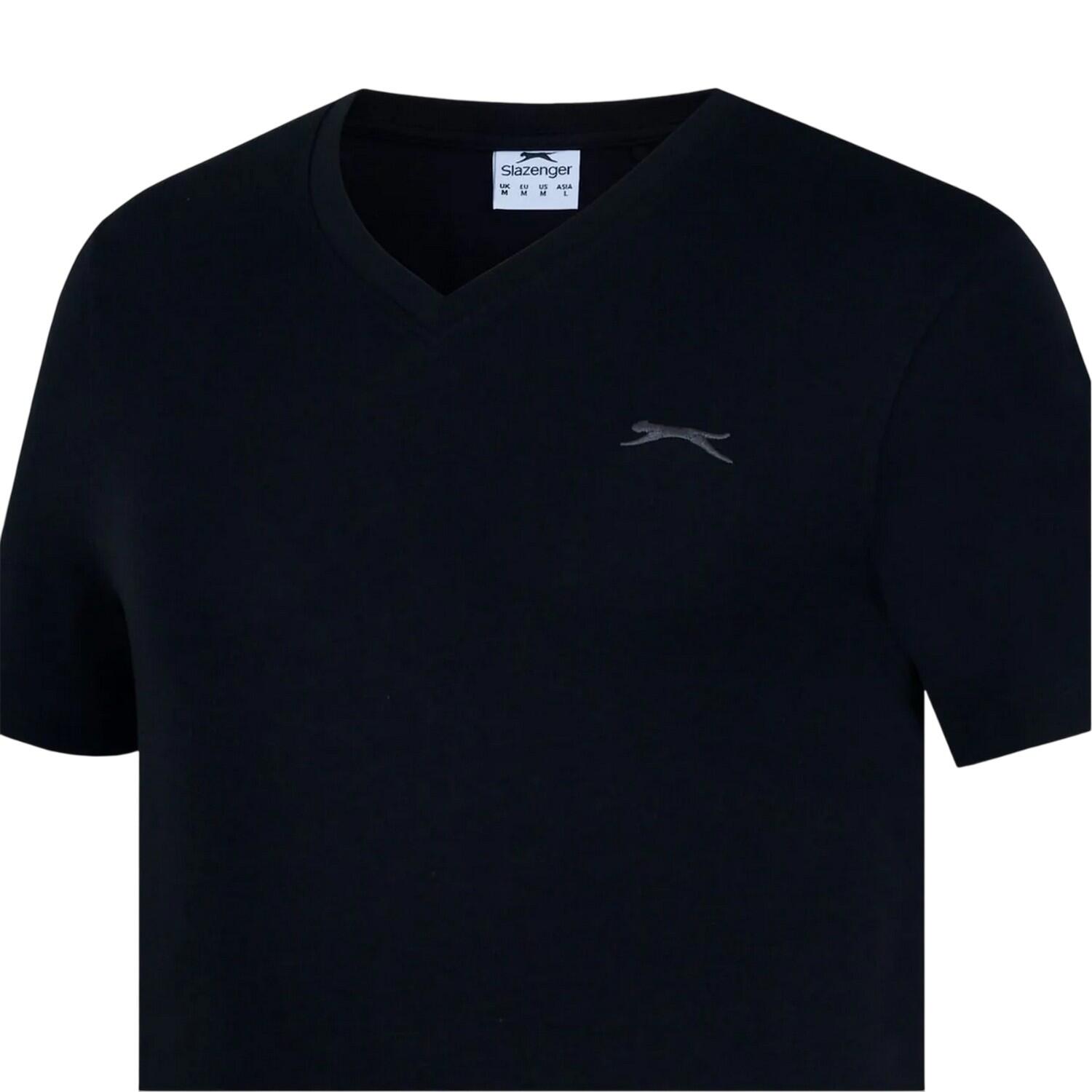Mens Embroidered Logo Cotton TShirt (Black) 3/3