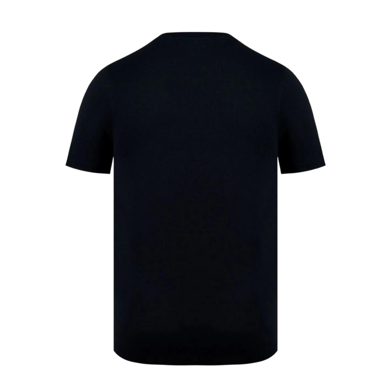Mens Embroidered Logo Cotton TShirt (Black) 2/3