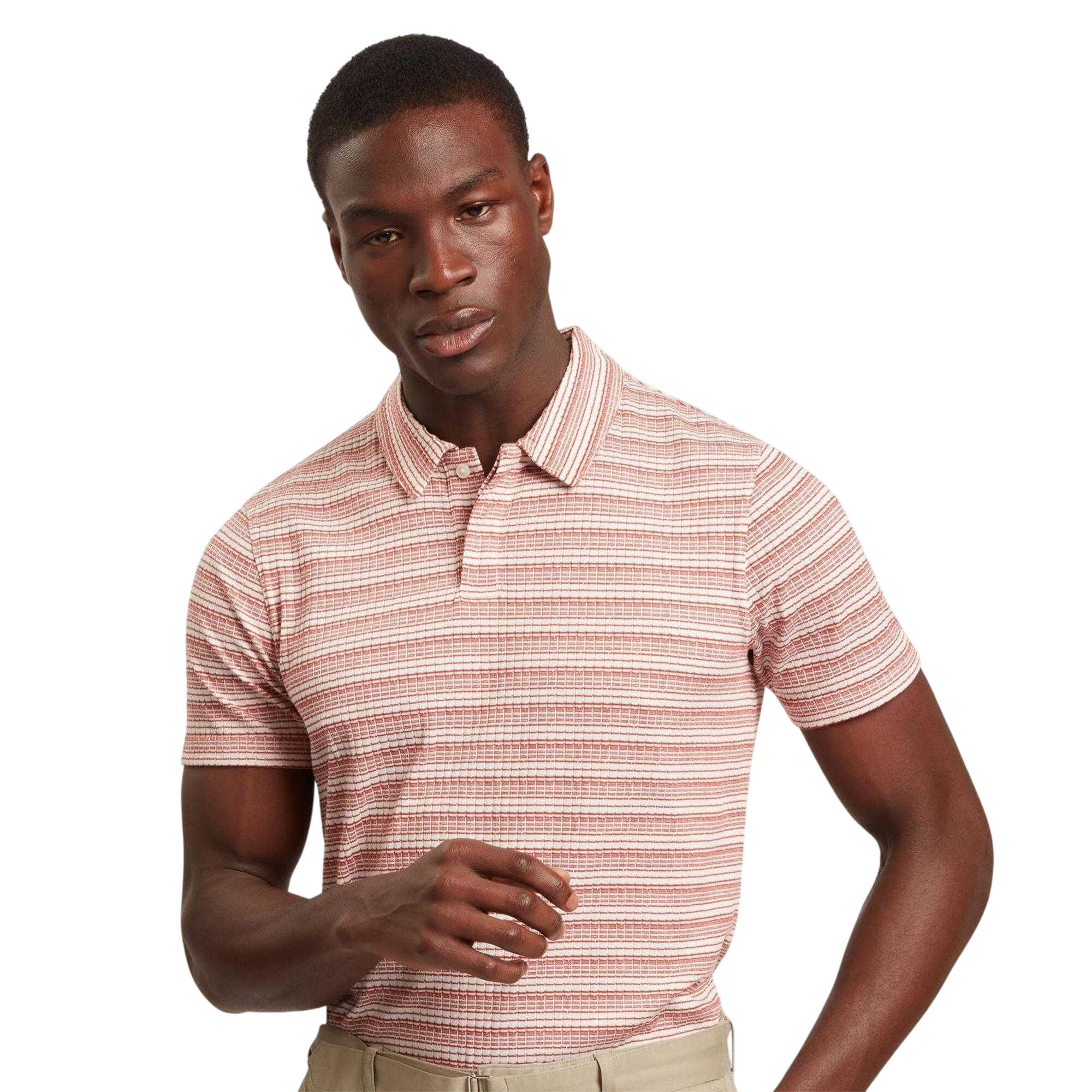 Polo Motif/style À Rayures Homme (Rouge) 4/4