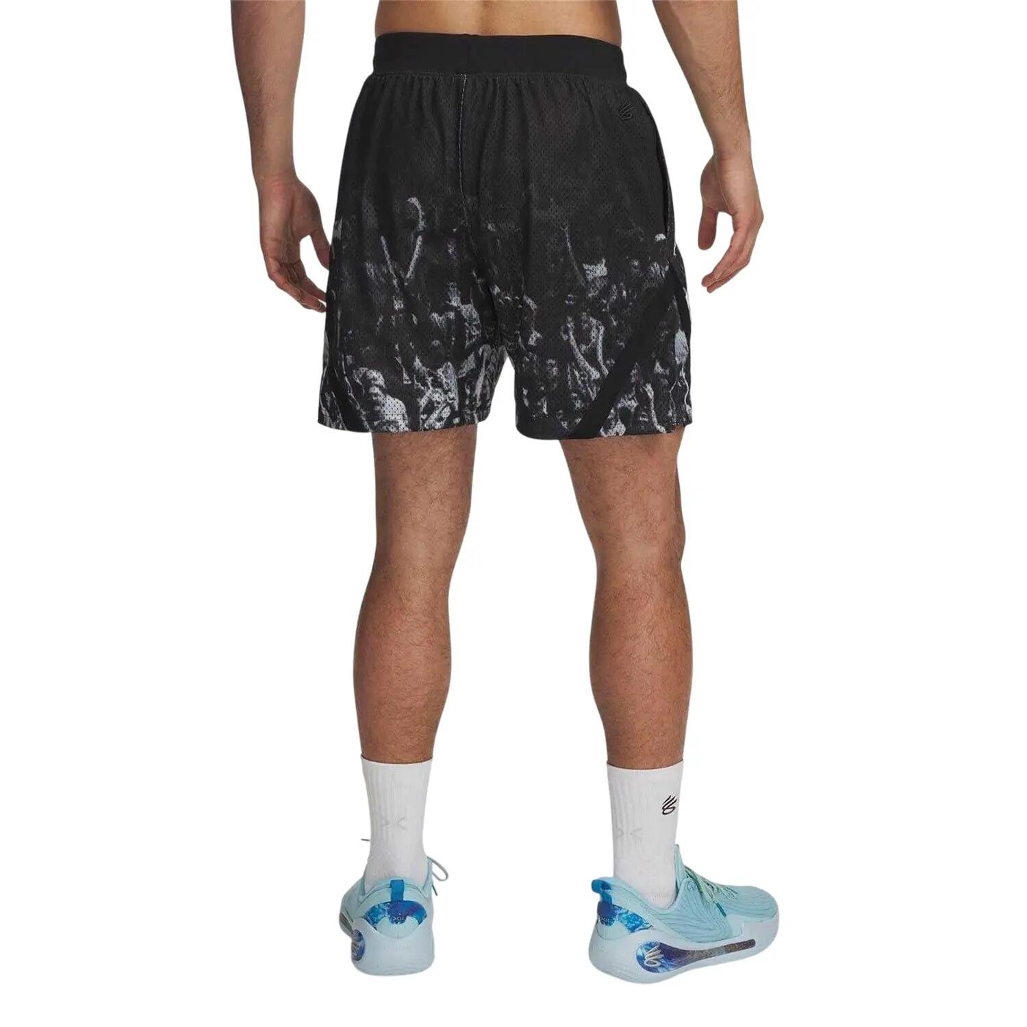 Pantaloncini Da Basket Uomo Under Armour Nero Bianco 3/4