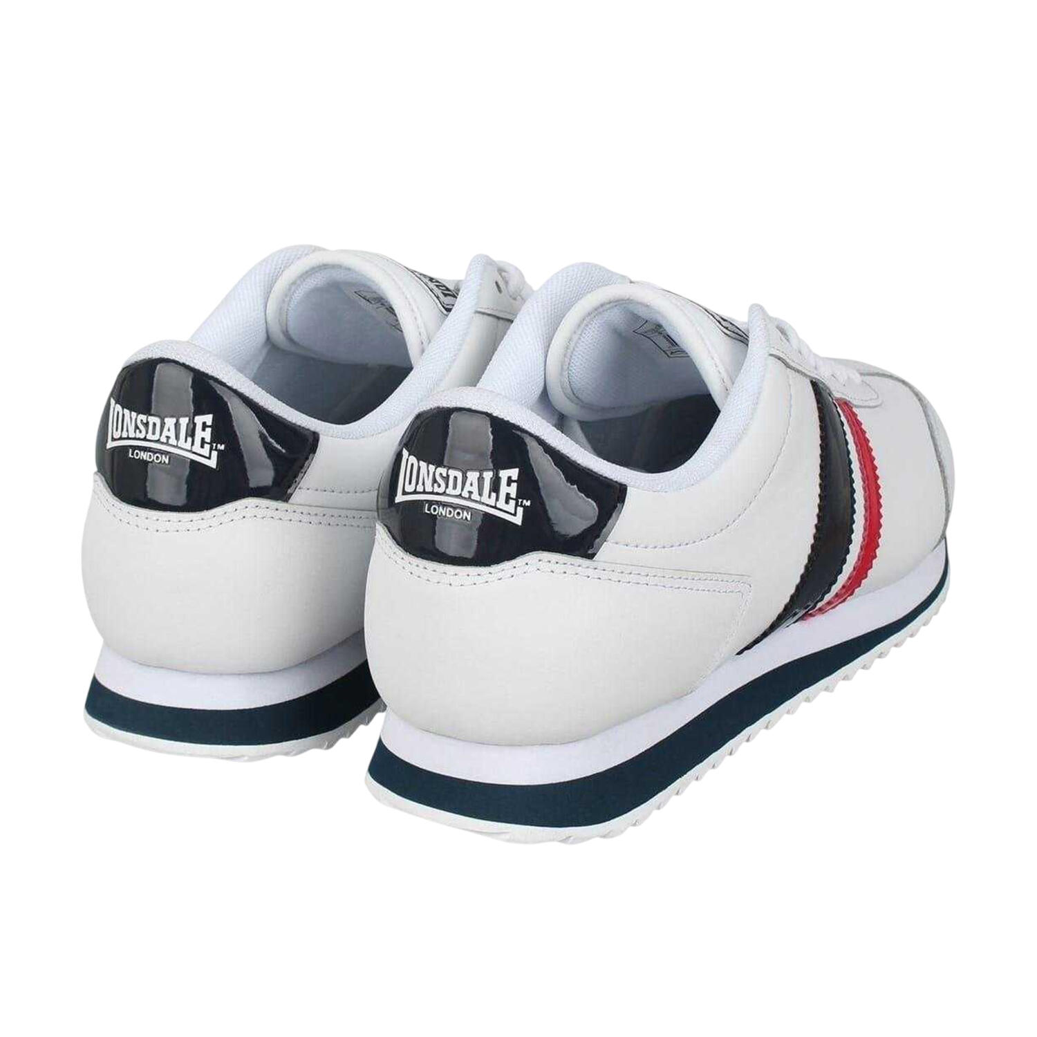"Russell Classic" gestreift Sneaker für , Leder Herren Weiß/Marine/Rot 2/4
