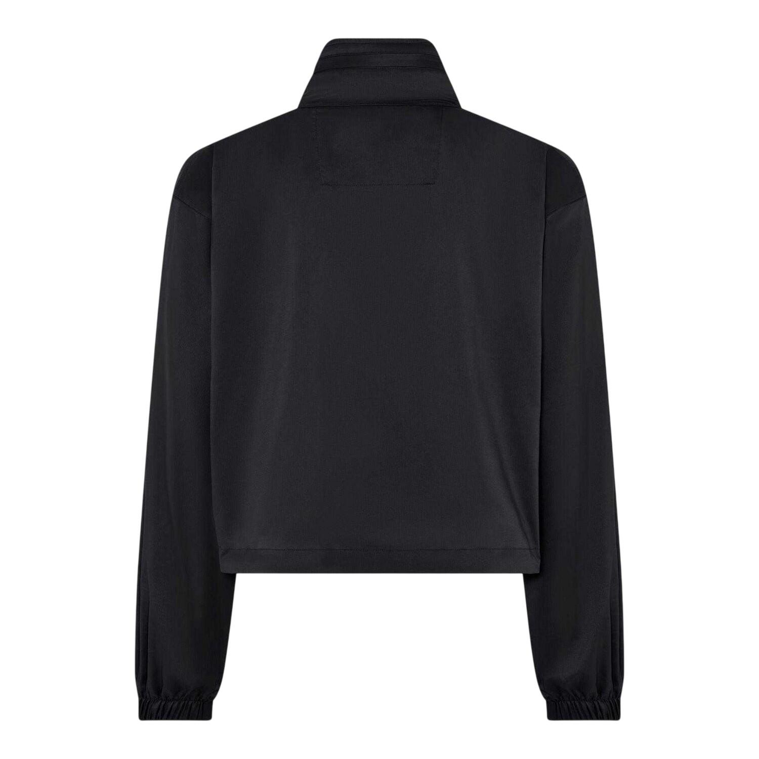 Womens/Ladies Zip Pocket LongSleeved Track Jacket (Black) 3/3