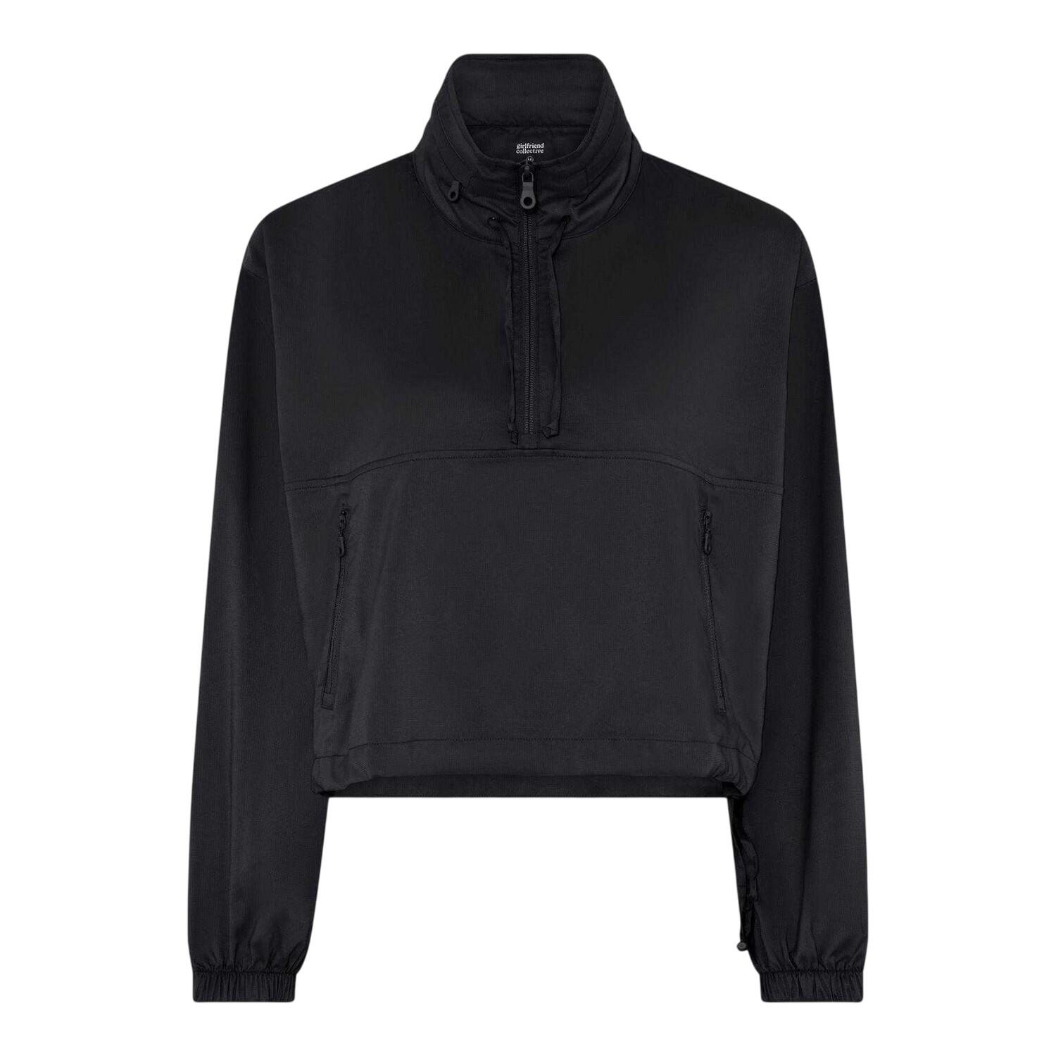 Womens/Ladies Zip Pocket LongSleeved Track Jacket (Black) 2/3