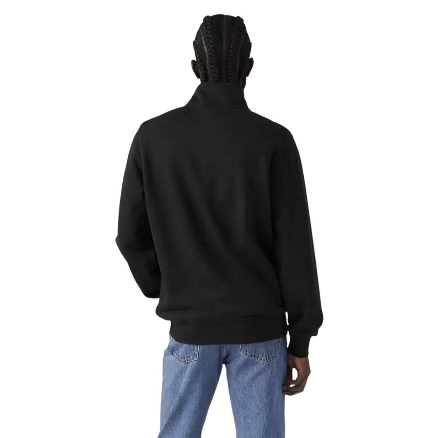 Felpa Logo Cerniera Ad Un Quarto Uomo Levis Nero 3/3