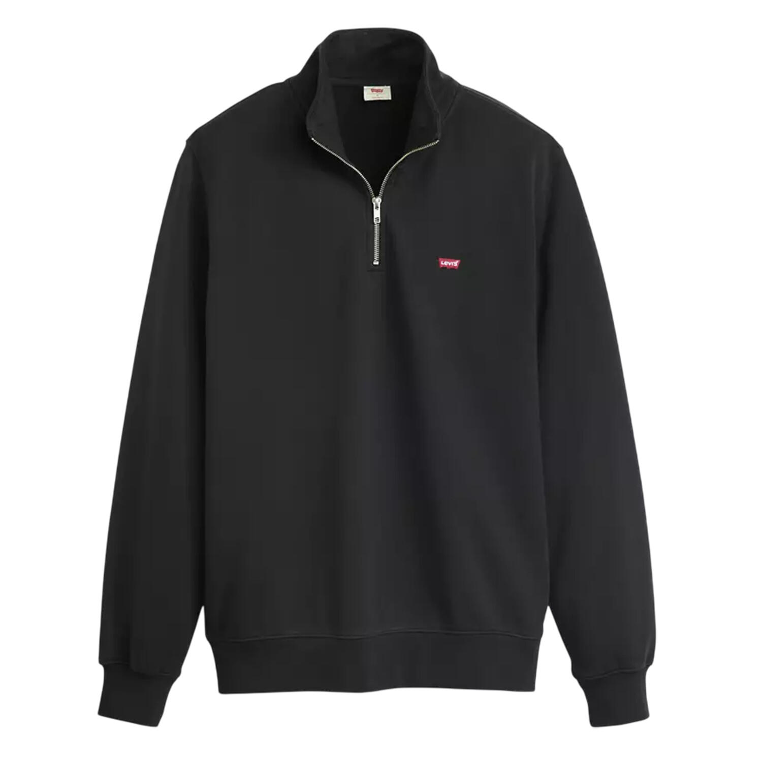 Felpa Logo Cerniera Ad Un Quarto Uomo Levis Nero 2/3