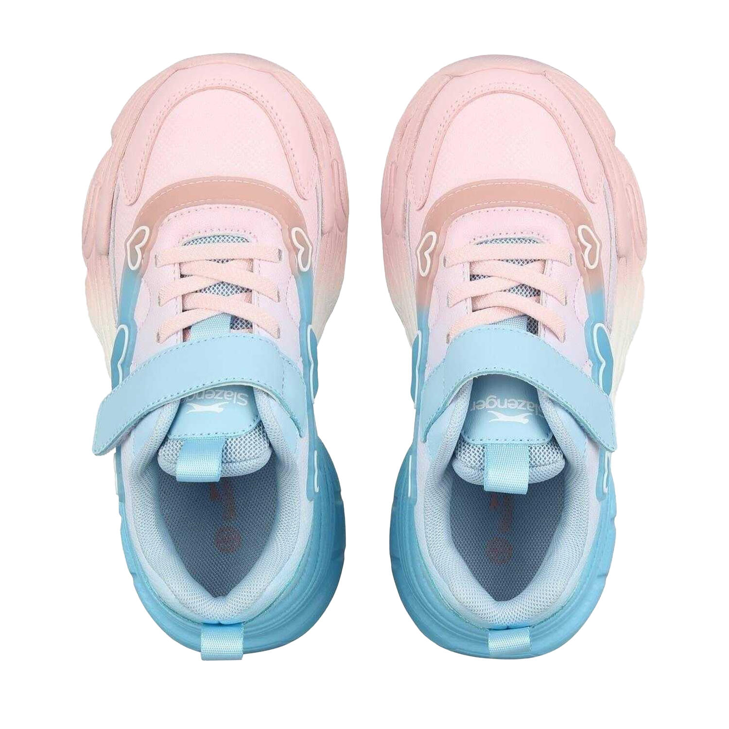 Glitzer Herz Sneaker für Mädchen Kinder Pink/Blau 3/4