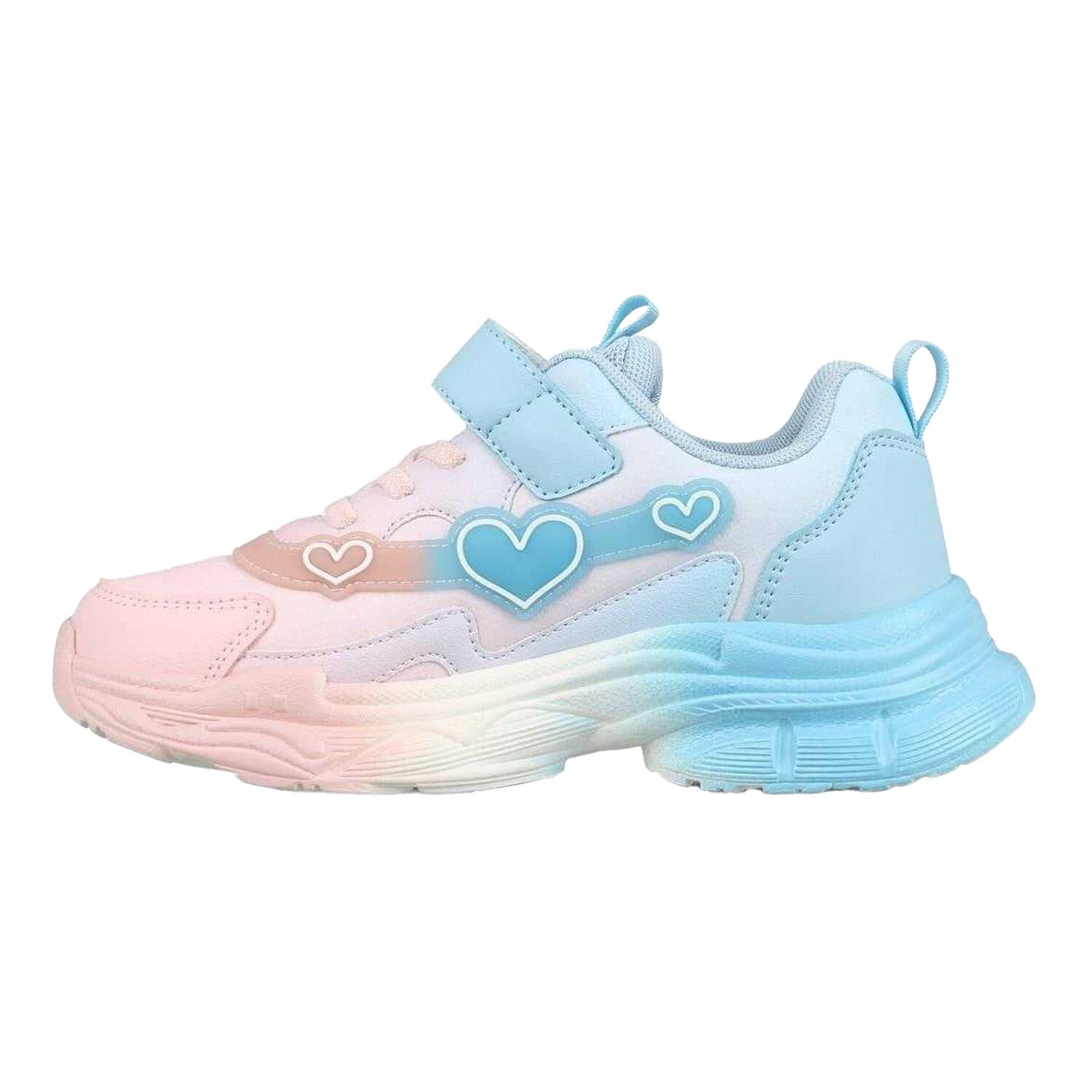 Glitzer Herz Sneaker für Mädchen Kinder Pink/Blau 2/4