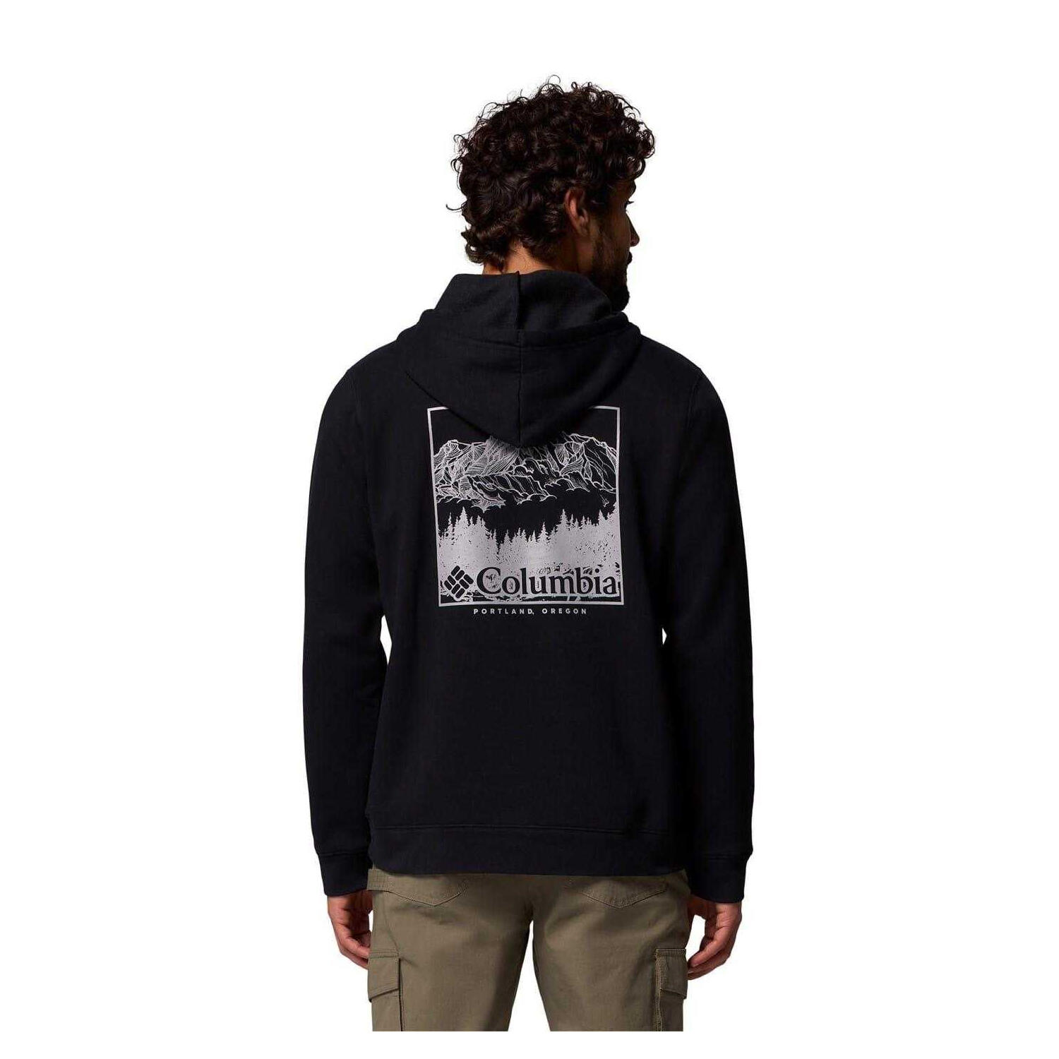 Mens Trek Graphic Print Pullover Hoodie (Black) 2/3