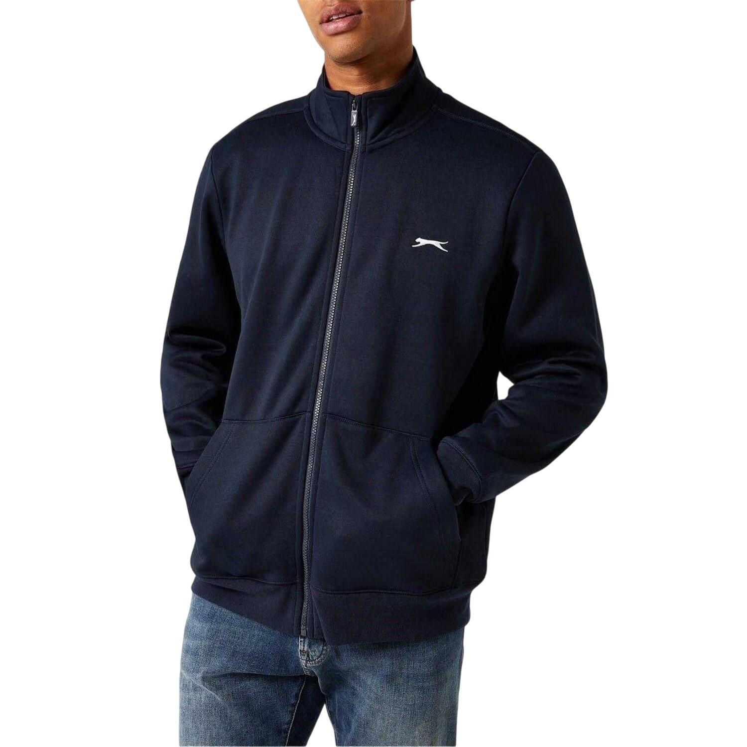 Mens Logo Polycotton Full Zip Jacket (Navy) 3/4