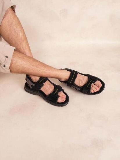 Sandales plates homme JAIMMYE - Noir, Gris