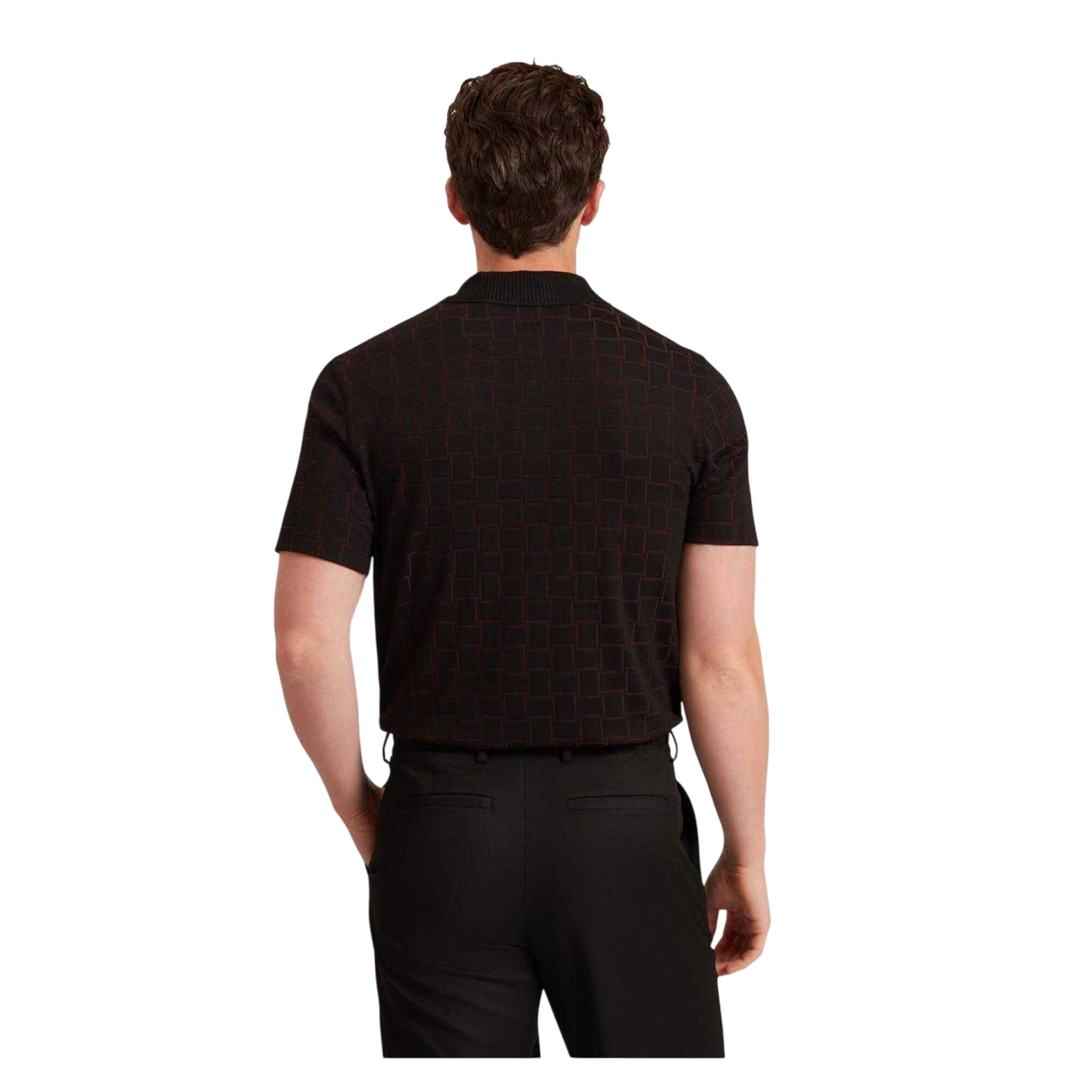 Polo Motif/style Damier Homme (Noir) 2/3