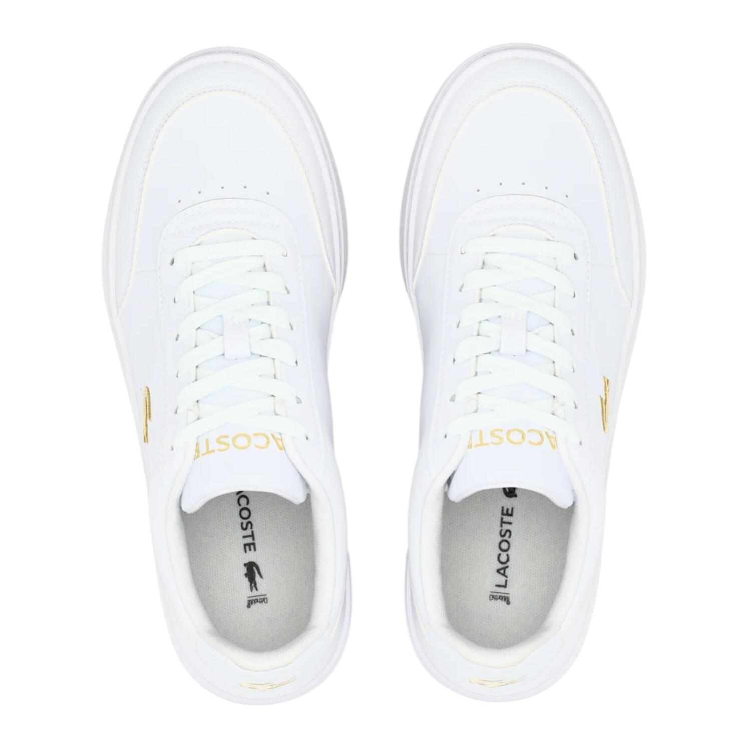 "Court Pro" Sneaker für Damen Weiß/Gold 3/4