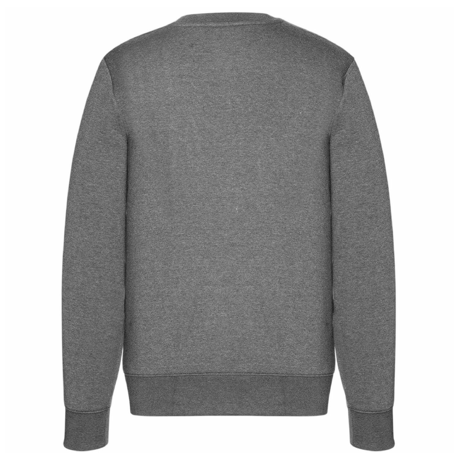 Mens Fleece Crew Neck Sweatshirt (Charcoal Marl) 3/4