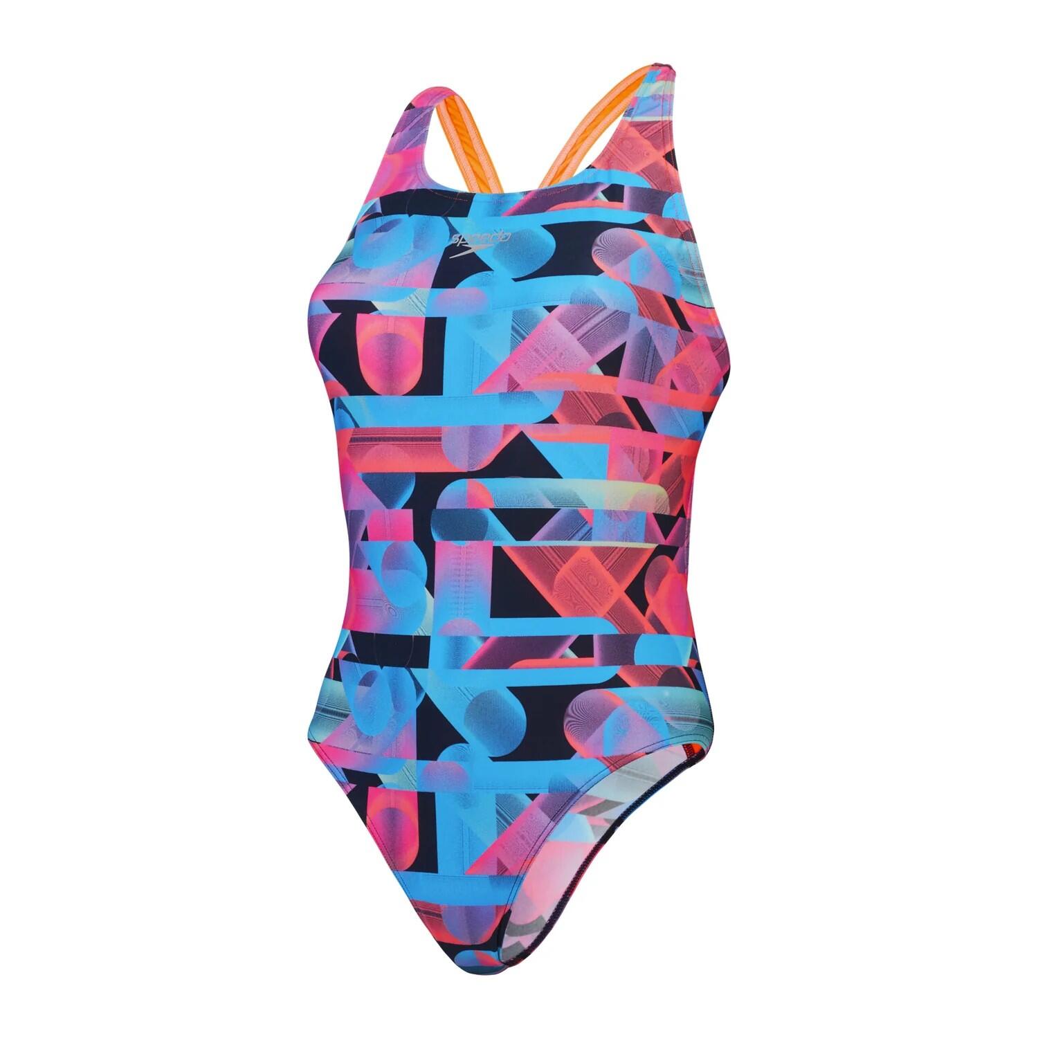 Maillot De Bain 1 Pièce Motif/style Imprimé Graphique Femme (Rouge Rose / Bleu 2/4