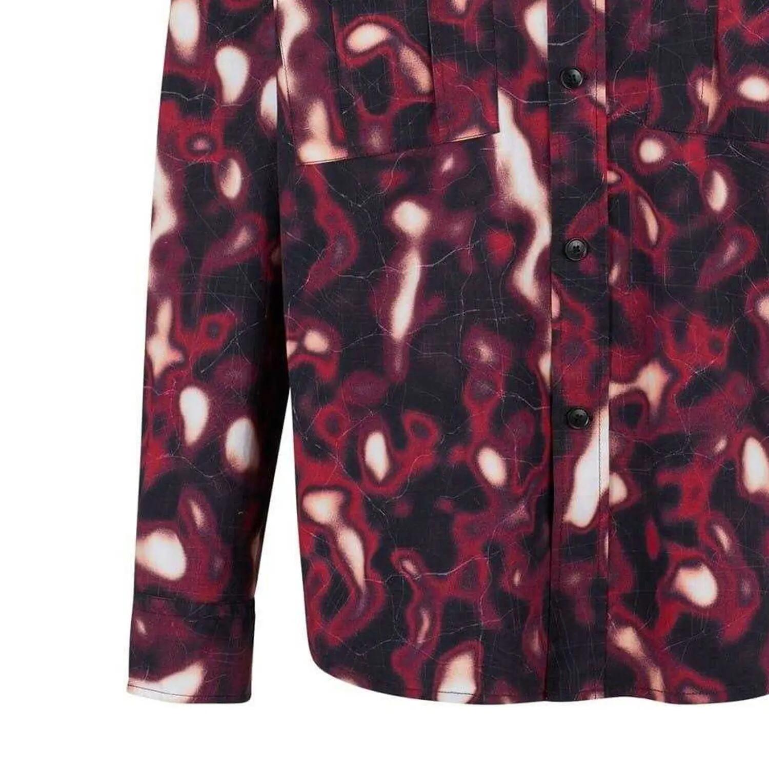 Camicia Astratta Manica Lunga Uomo Boss Rosa Medio 3/3