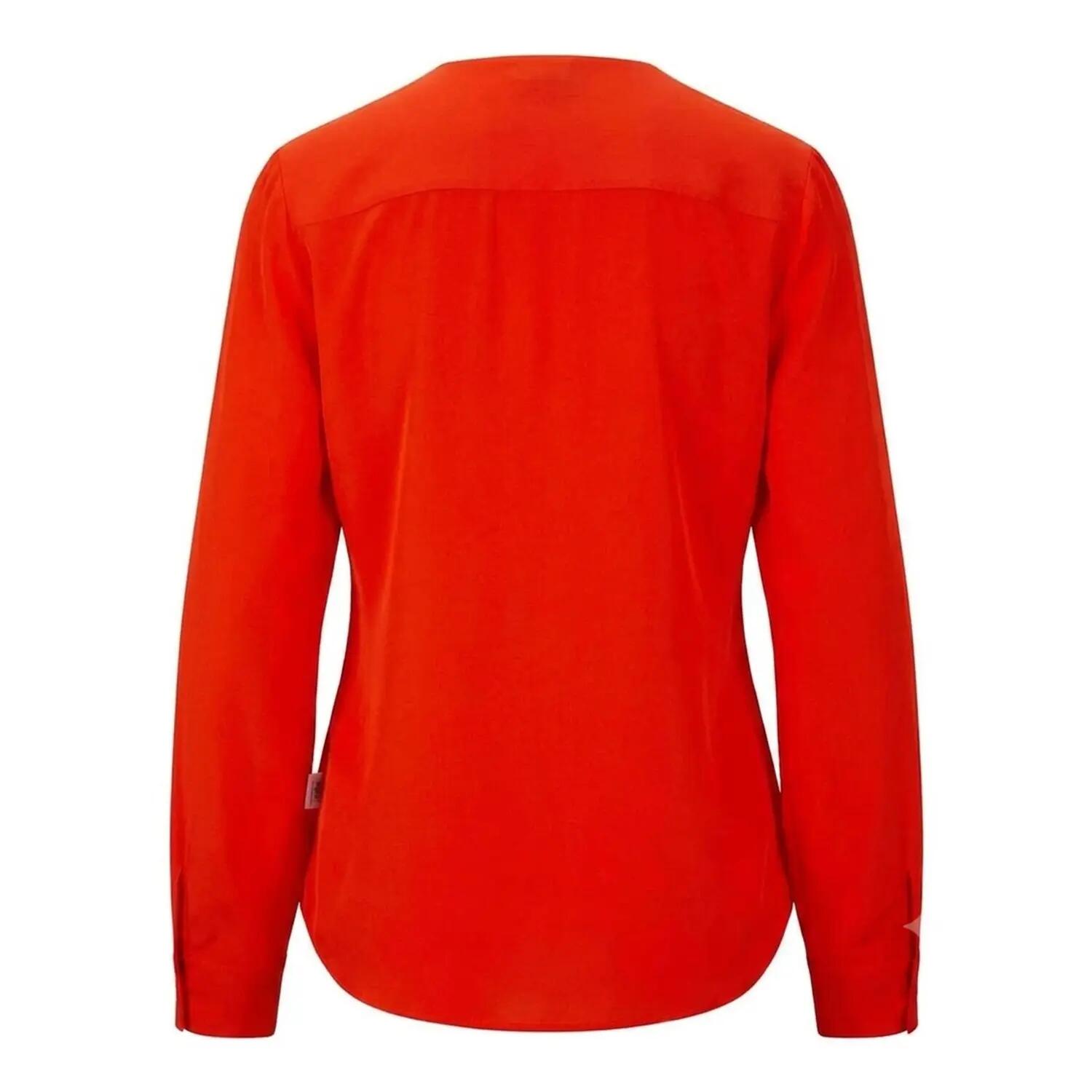 Camicetta Regolare Seta Manica Lunga Donna Boss Arancione Acceso 2/2