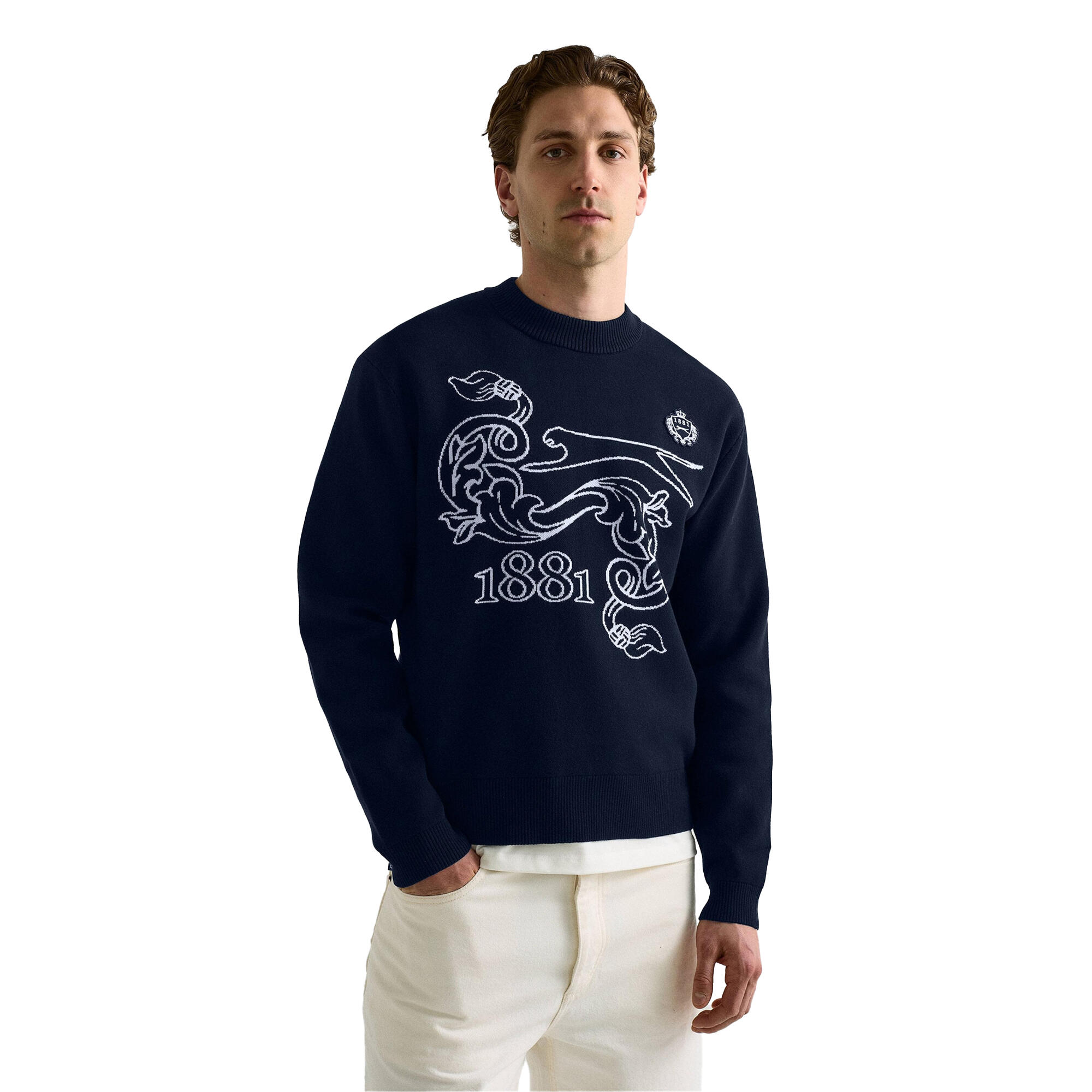 Sweatshirt für , Rundhalsausschnitt, Leger Herren Blau 3/3